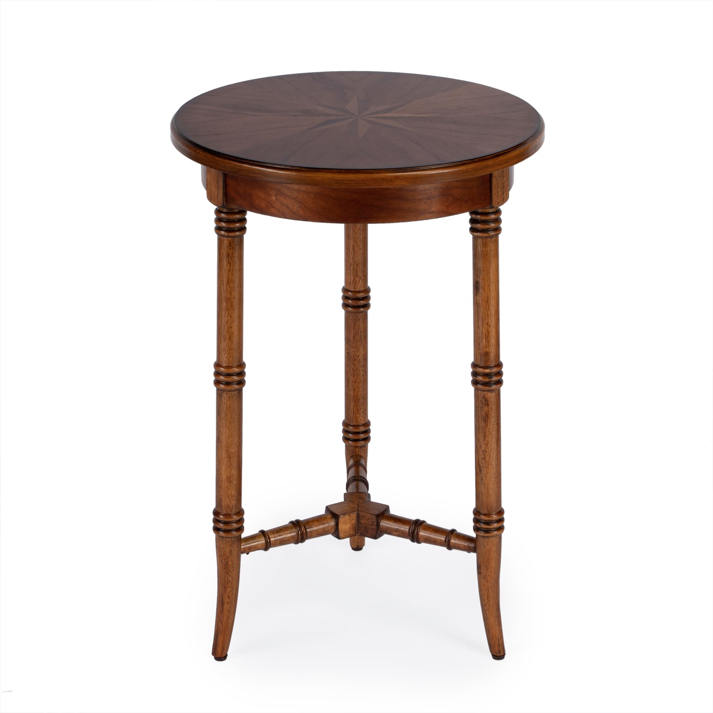 Butler Specialty Company Isla 16 in. W Round Wood 3 Leg Side Table, Medium Brown