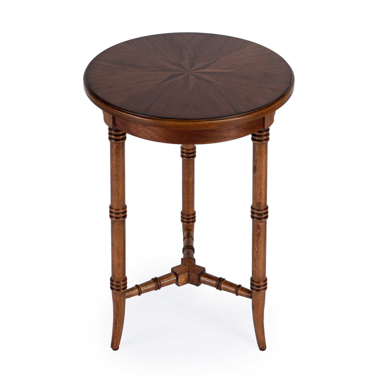 Butler Specialty Company Isla 16 in. W Round Wood 3 Leg Side Table, Medium Brown
