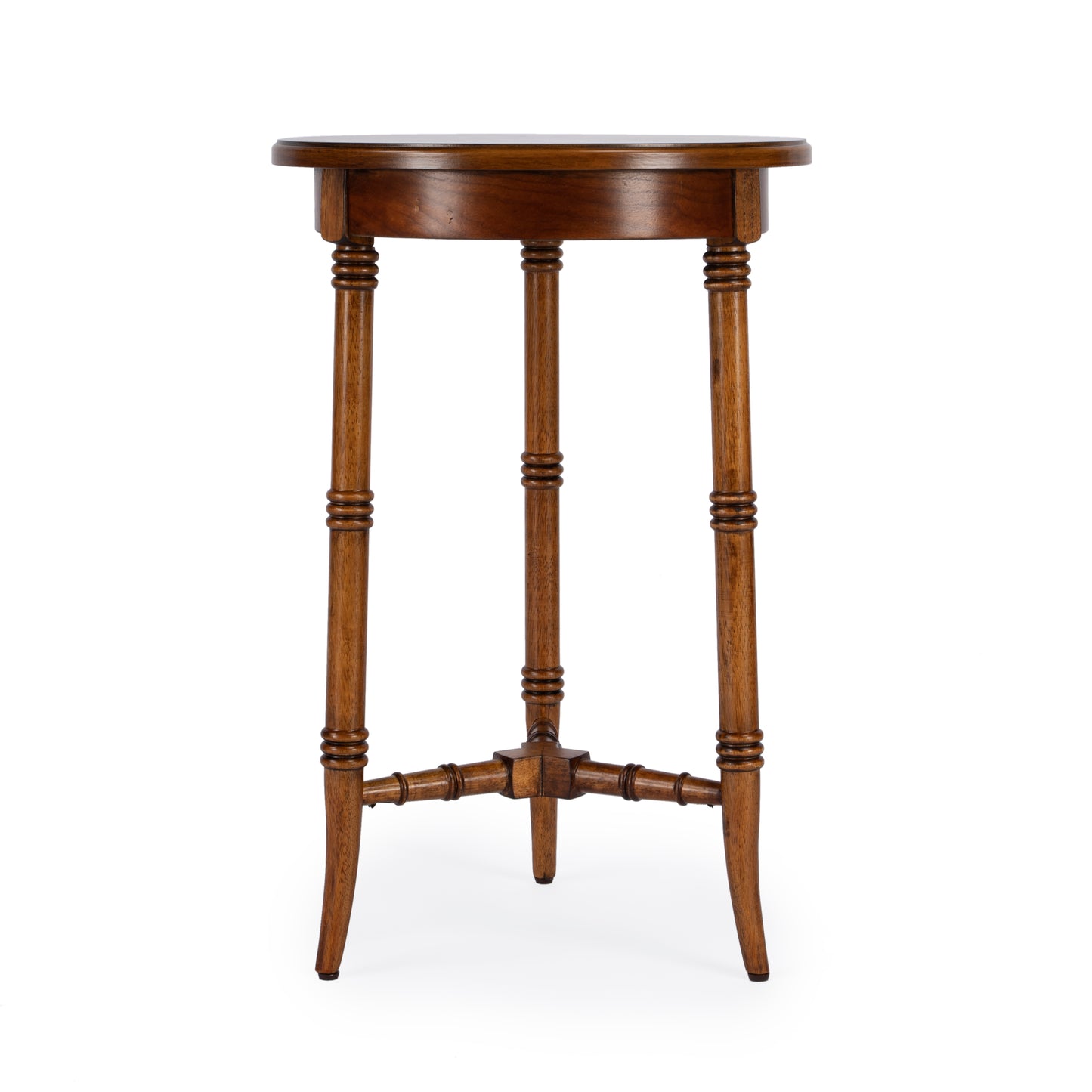 Butler Specialty Company Isla 16 in. W Round Wood 3 Leg Side Table, Medium Brown