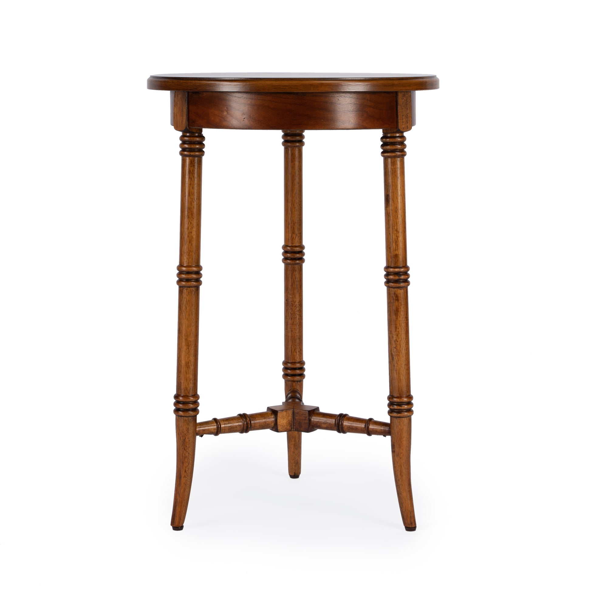 Butler Specialty Company Isla 16 in. W Round Wood 3 Leg Side Table, Medium Brown