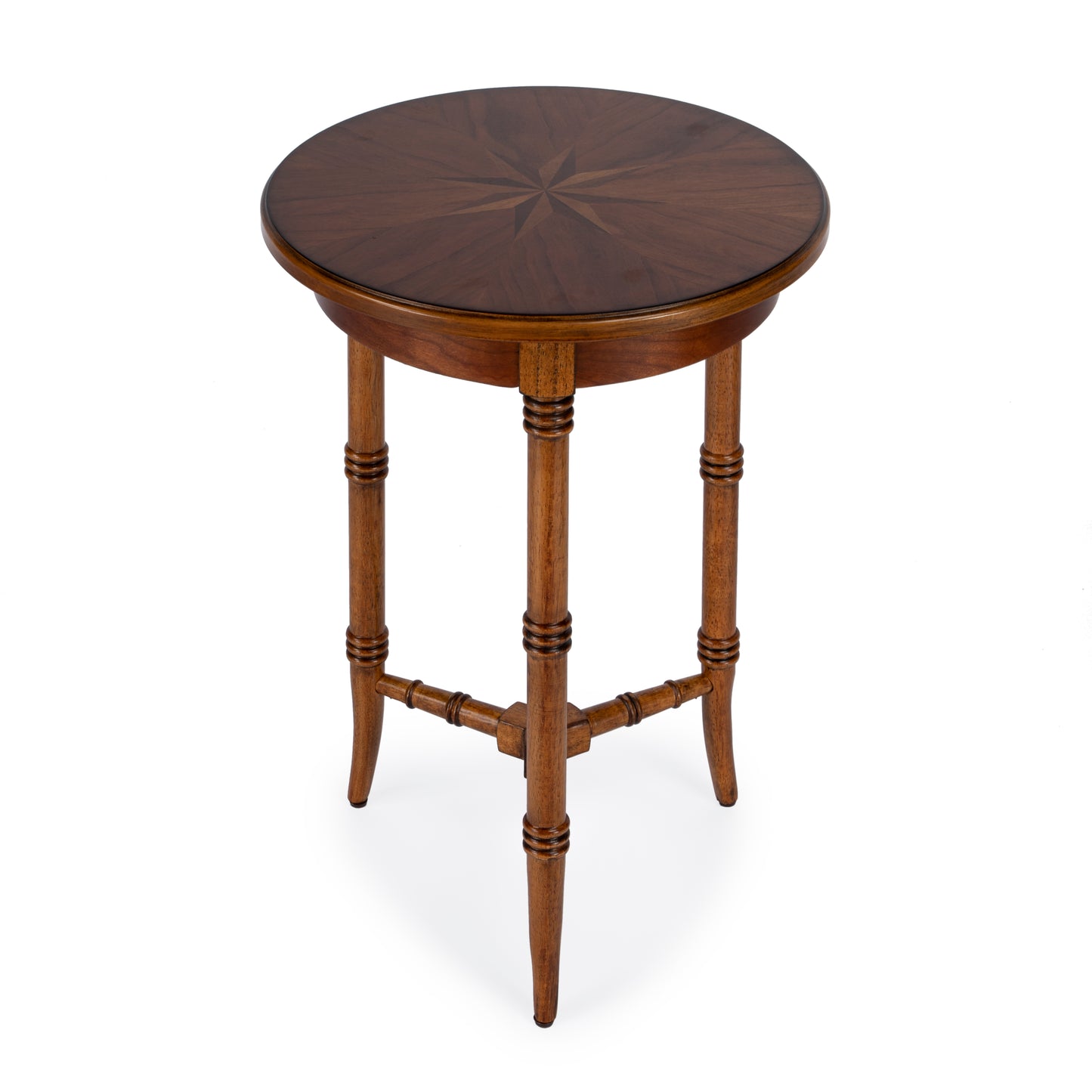 Butler Specialty Company Isla 16 in. W Round Wood 3 Leg Side Table, Medium Brown