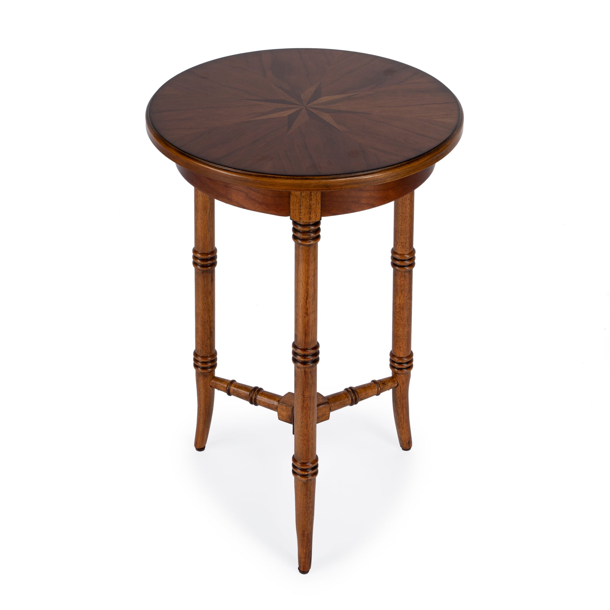 Butler Specialty Company Isla 16 in. W Round Wood 3 Leg Side Table, Medium Brown