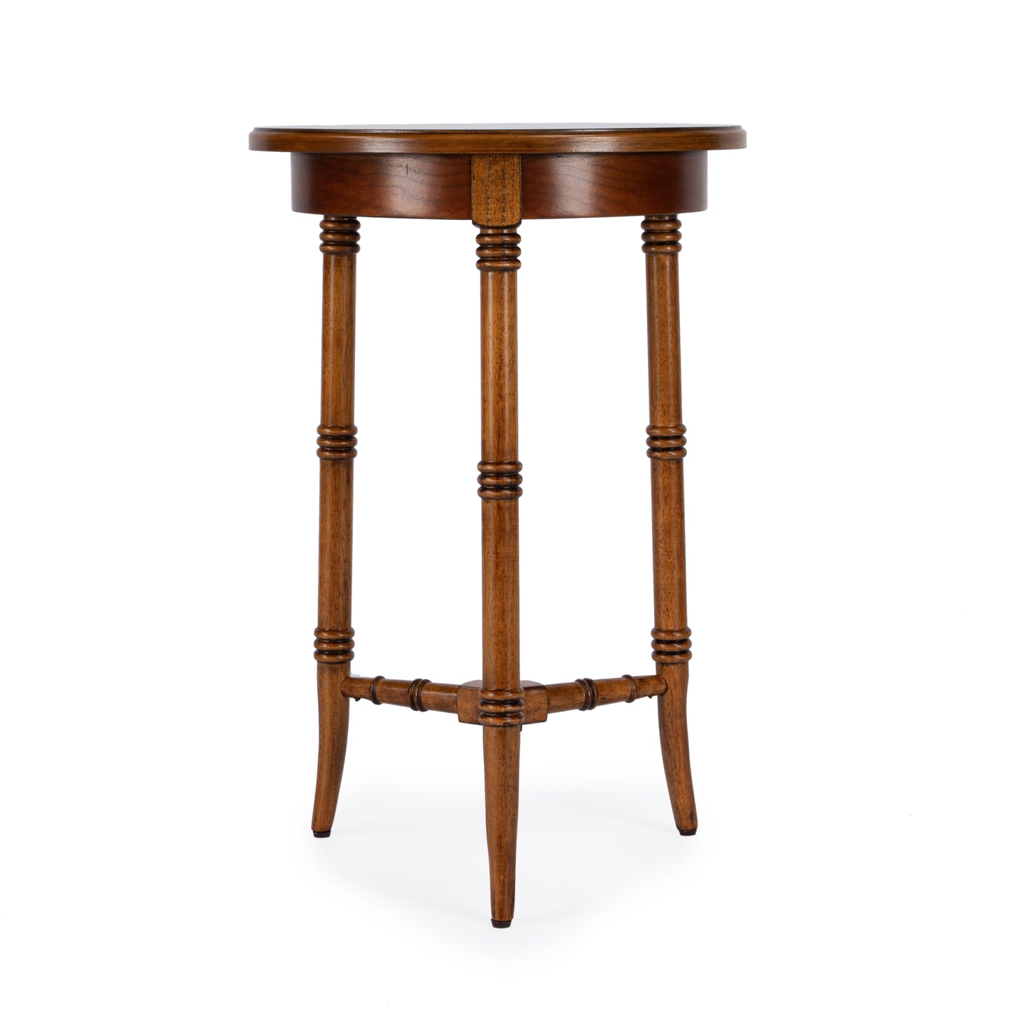 Butler Specialty Company Isla 16 in. W Round Wood 3 Leg Side Table, Medium Brown