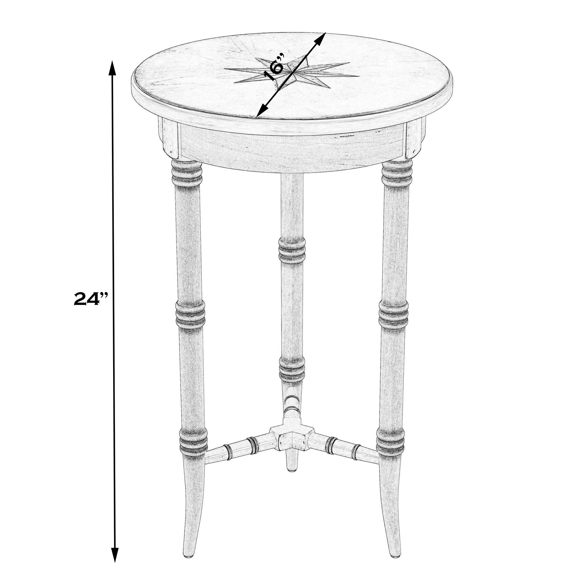 Butler Specialty Company Isla 16 in. W Round Wood 3 Leg Side Table, Medium Brown