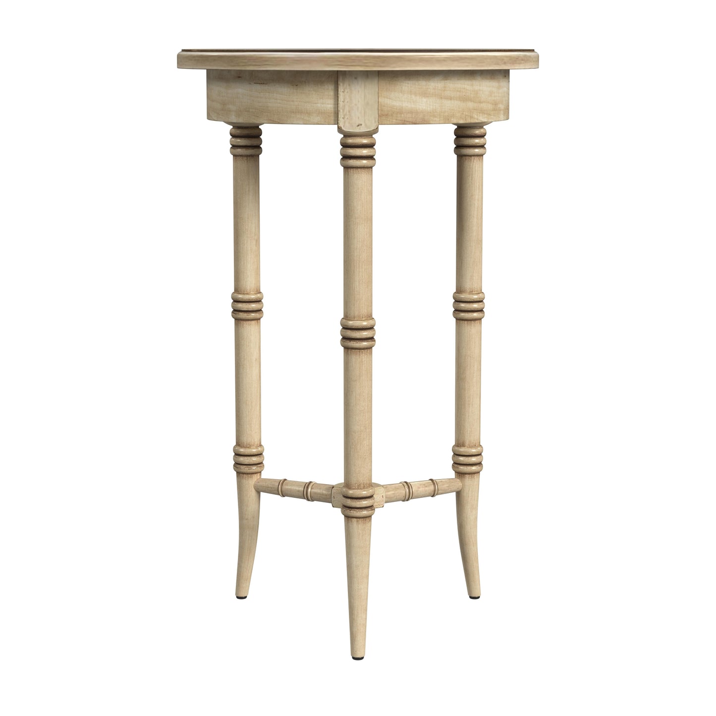 Butler Specialty Company Isla 16 in. W Round Wood 3 Leg Side Table, Beige