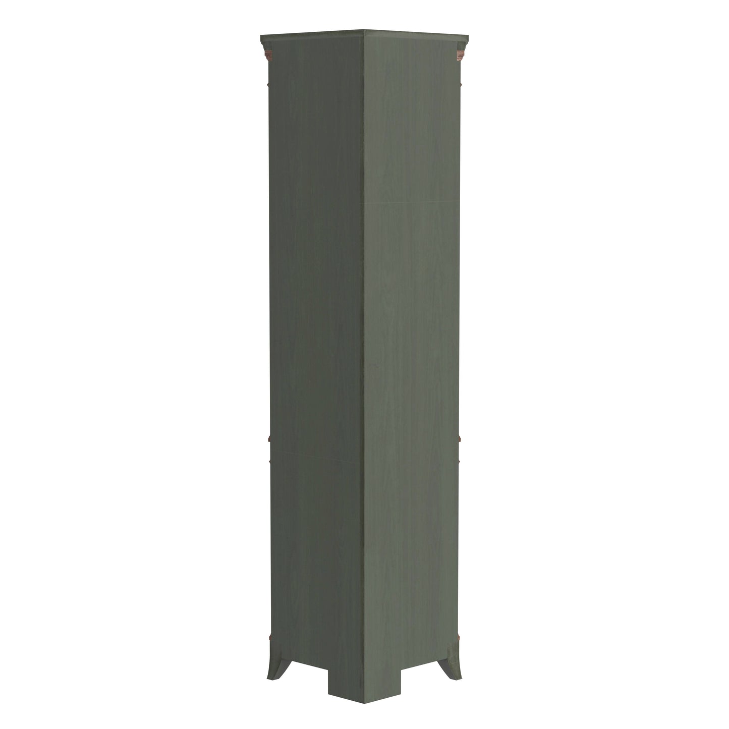 Butler Specialty Company Dowling 24 in. W x 73 in. H Quarter Round Wood Corner Cabinet with 3 Open Shelves and 1 Lower Storage Cabinet, Pastel Green