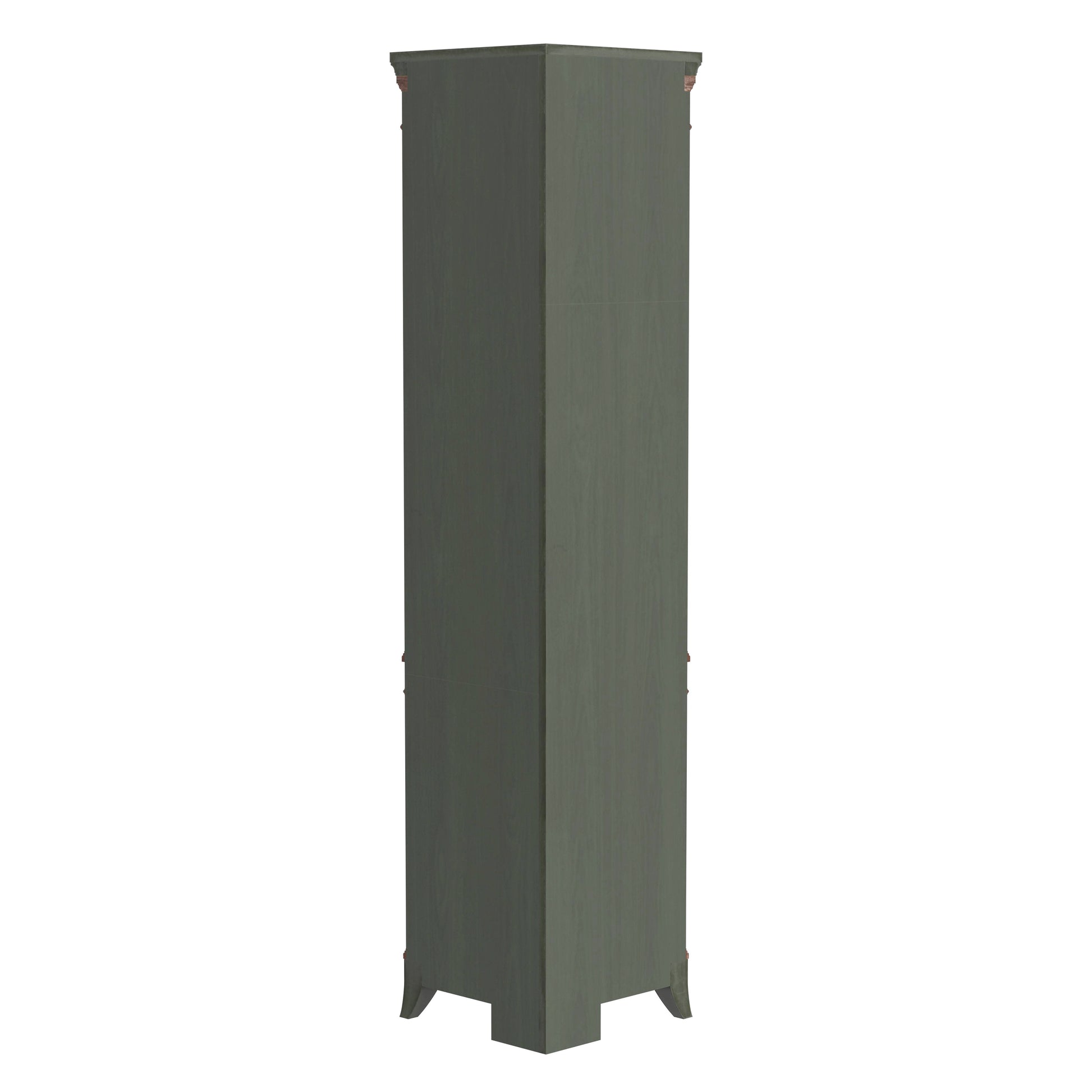Butler Specialty Company Dowling 24 in. W x 73 in. H Quarter Round Wood Corner Cabinet with 3 Open Shelves and 1 Lower Storage Cabinet, Pastel Green