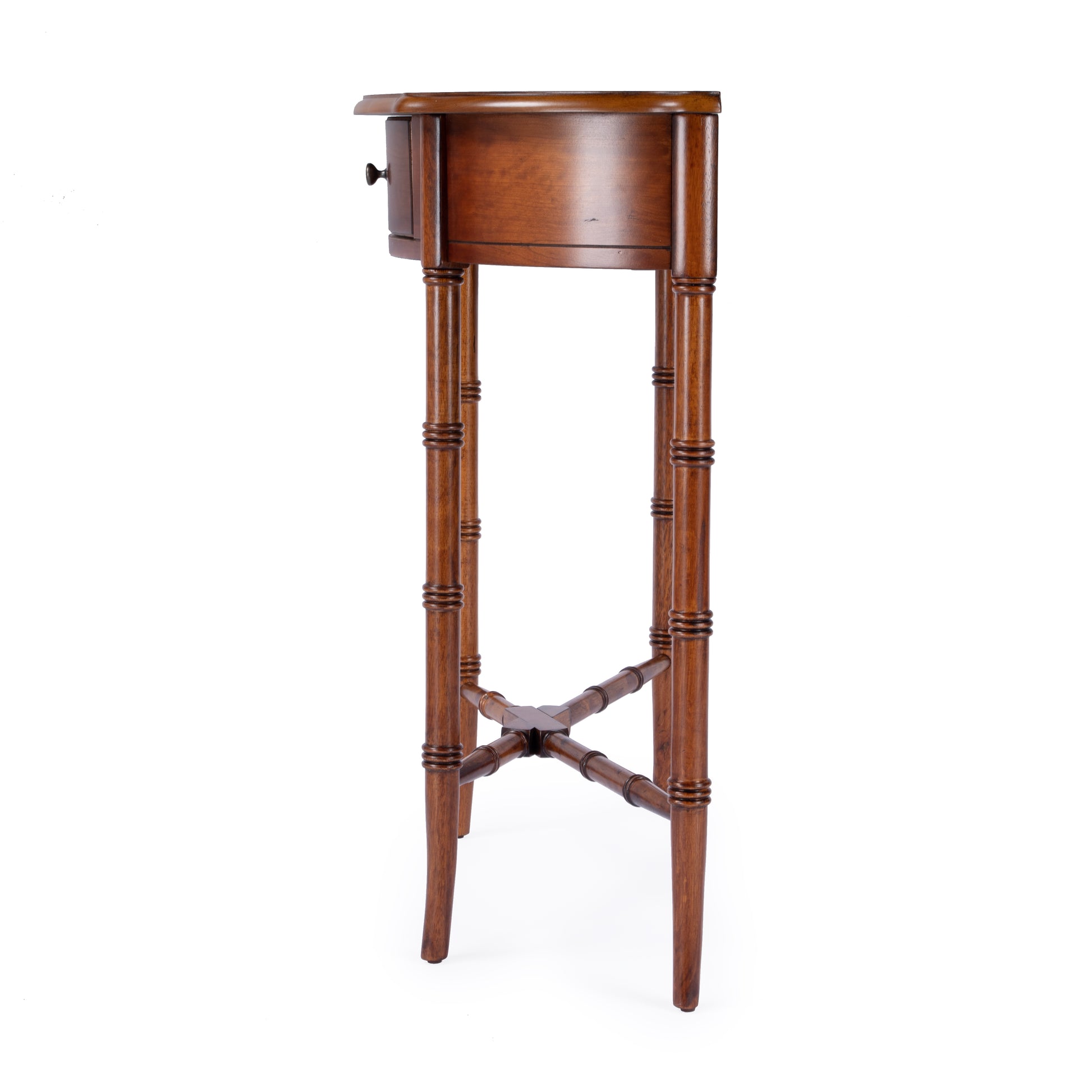 Butler Specialty Company Skilling 31 in. W Specialty Demilune Shape Wood 1 Drawer Console Table, Brown