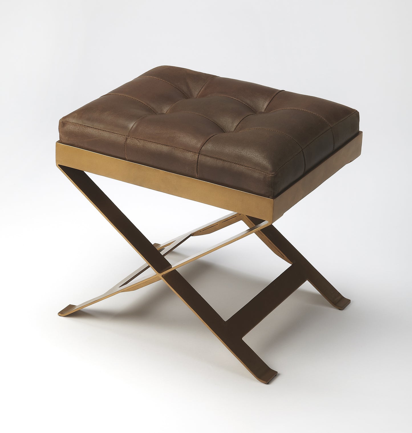 Rodrigo Leather Stool in Medium Brown 3644140