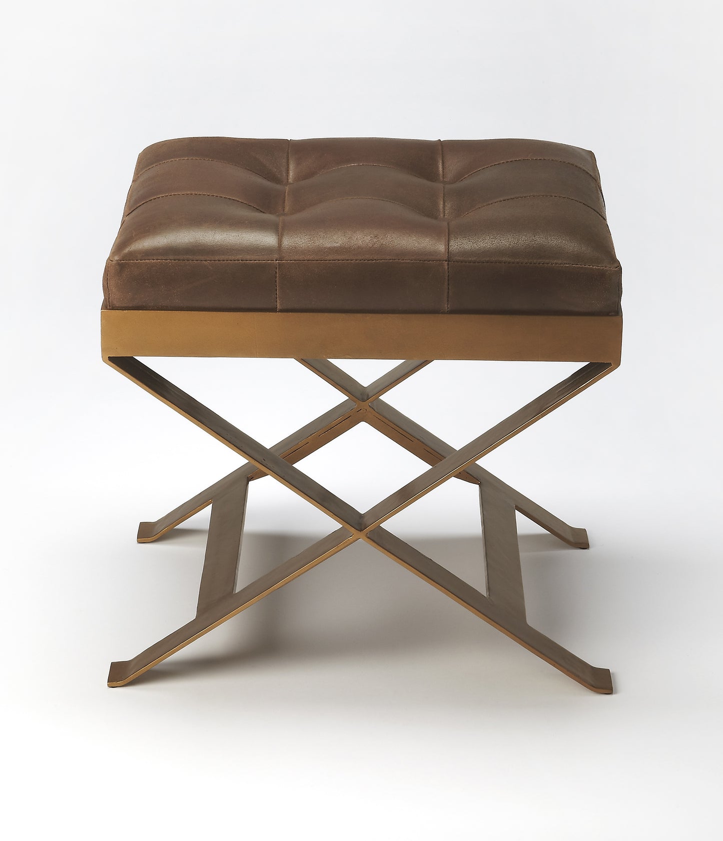 Rodrigo Leather Stool in Medium Brown 3644140