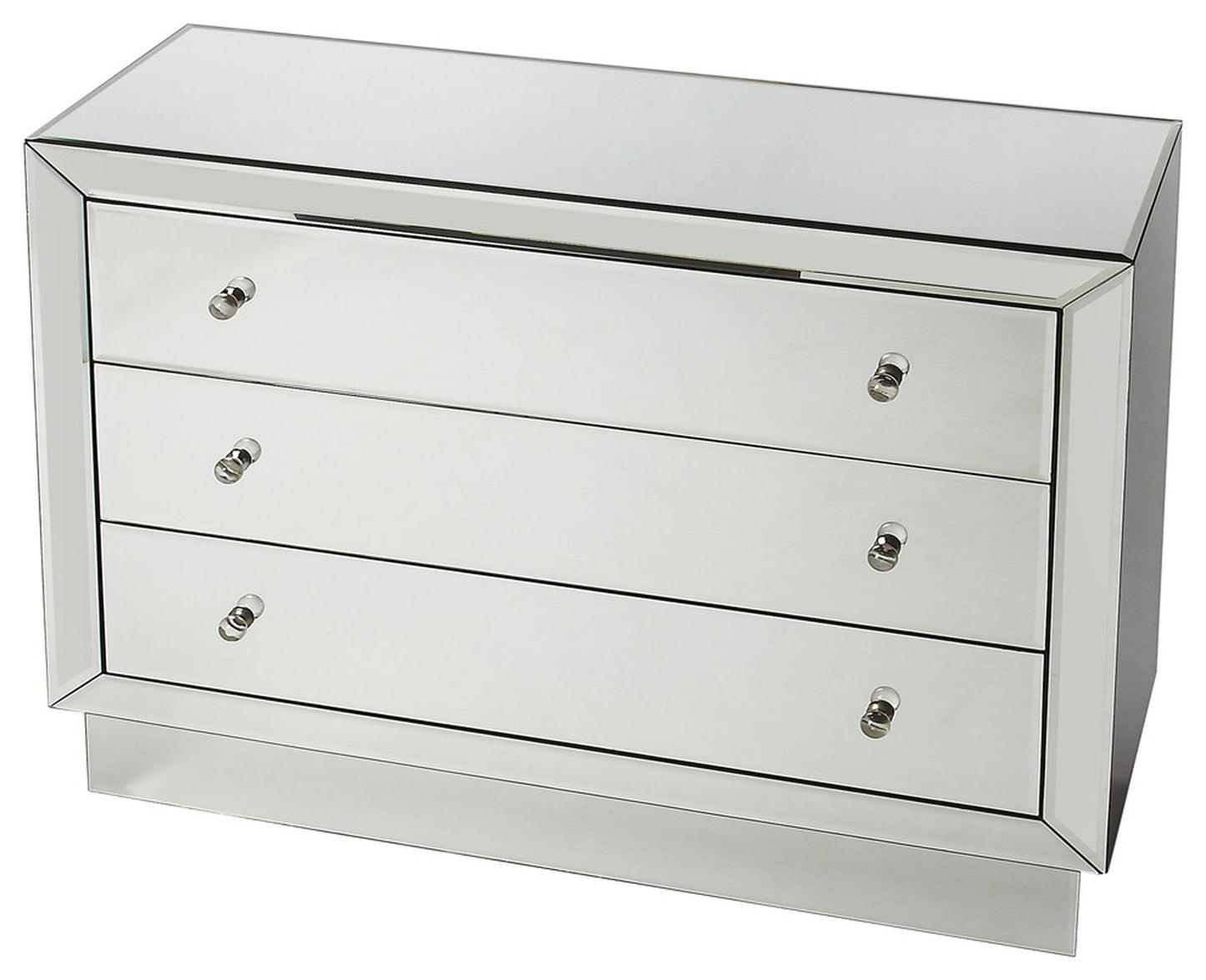 Butler Specialty Company Emma 42 in. W Rectangular Mirrored 3 Drawer Chest, Clear