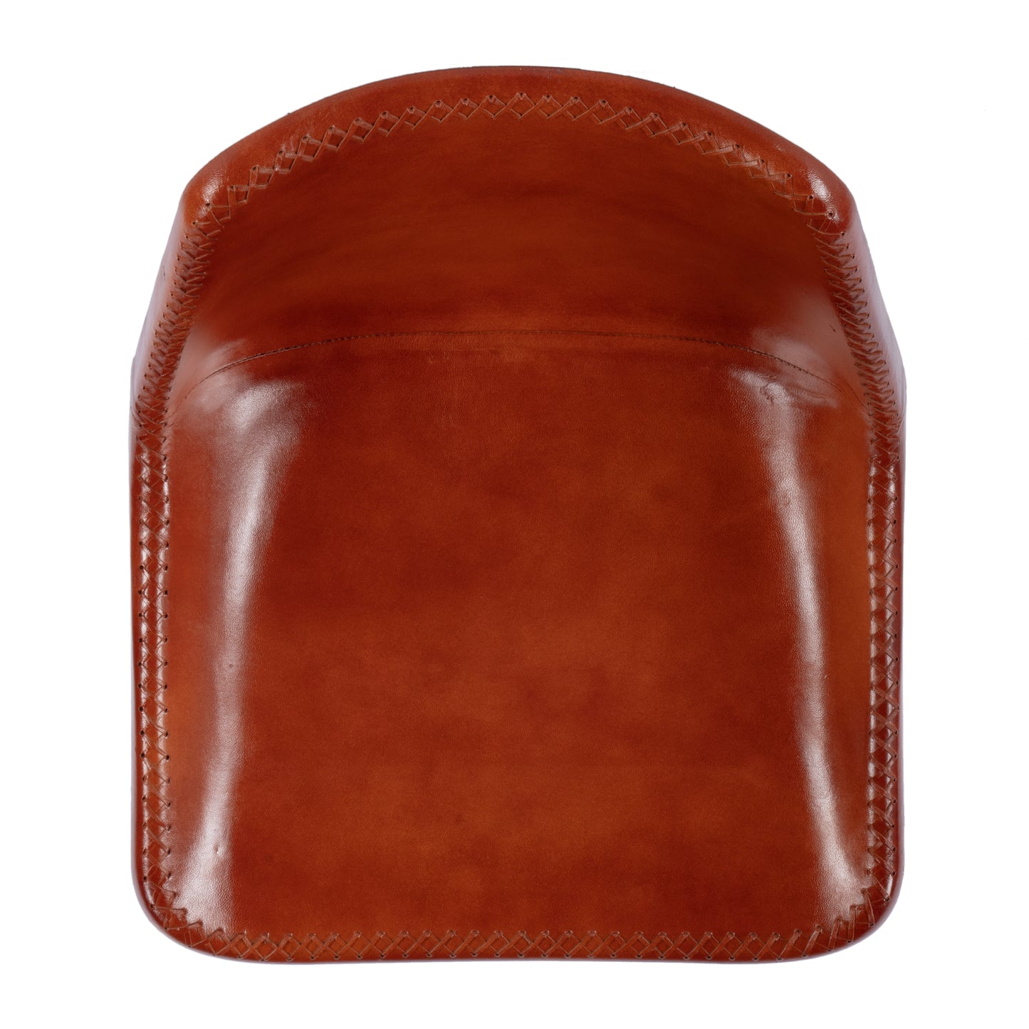 Butler Specialty Company Inland 18 in. Seat Height Leather and Metal Side Chair, Medium Brown