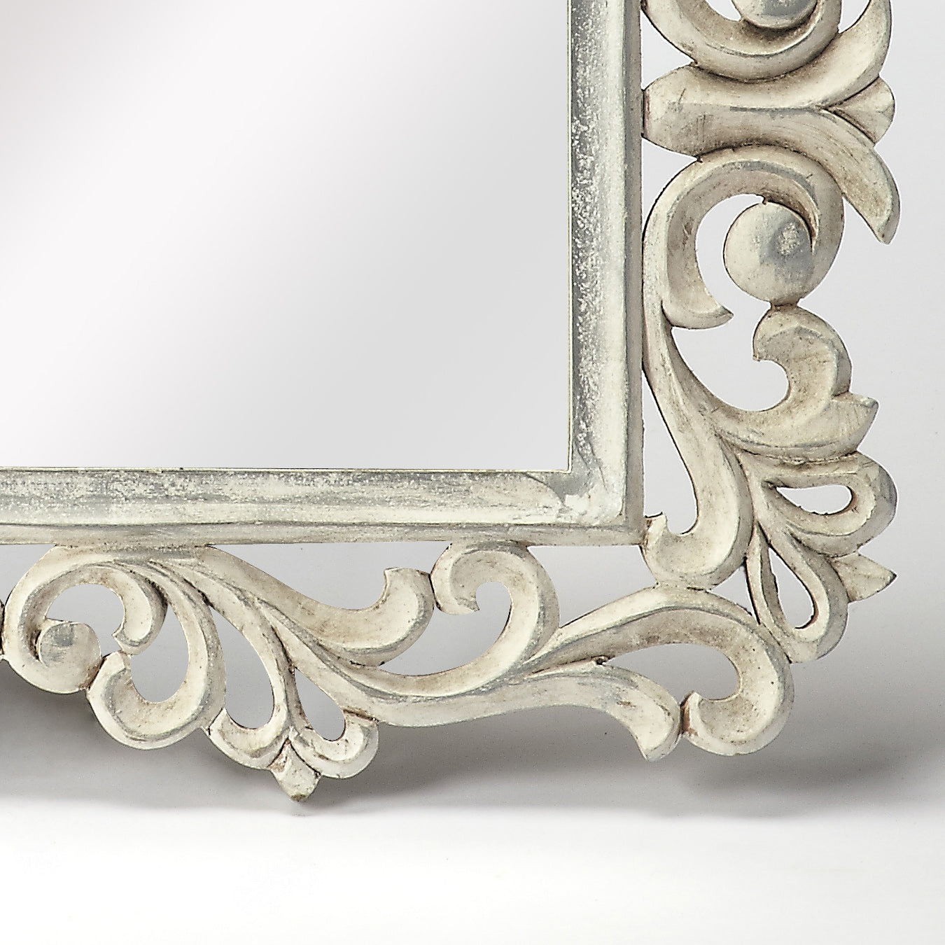 Butler Specialty Company Favart 22.5 in. W x 21.75 in. H Vertical Carved Wall Mirror, White