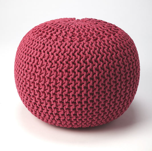 Pincushion Woven 19"W Pouffe in Pink 3689193