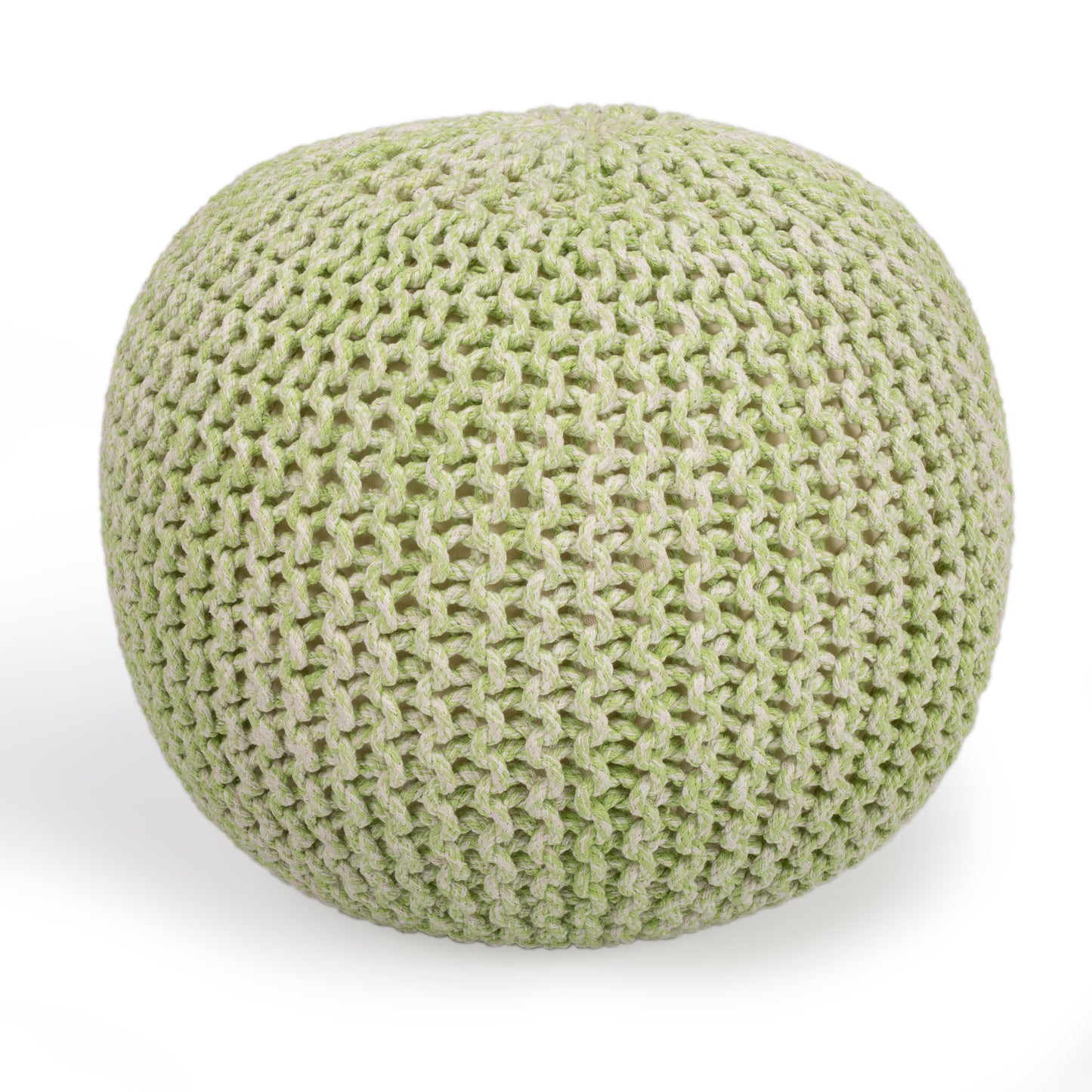 Butler Specialty Company Pincushion 19 in. W Round Woven Upholstered Pouffe, Green
