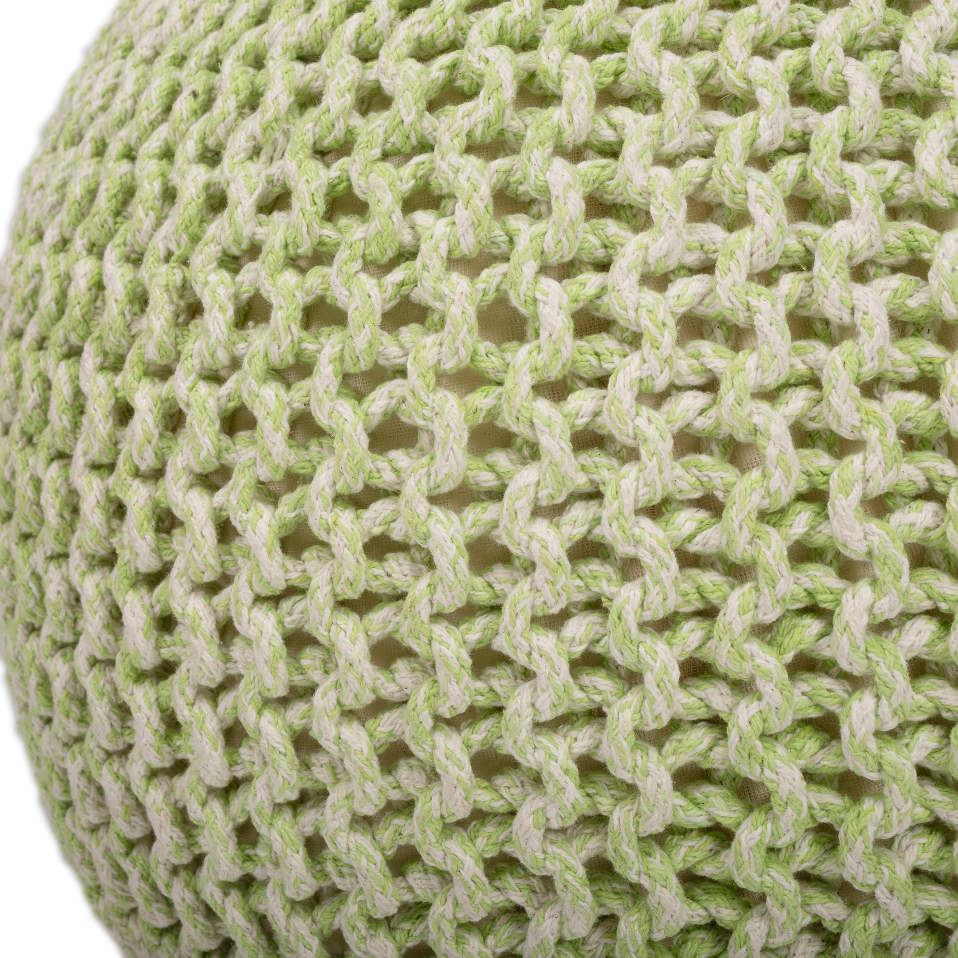 Butler Specialty Company Pincushion 19 in. W Round Woven Upholstered Pouffe, Green