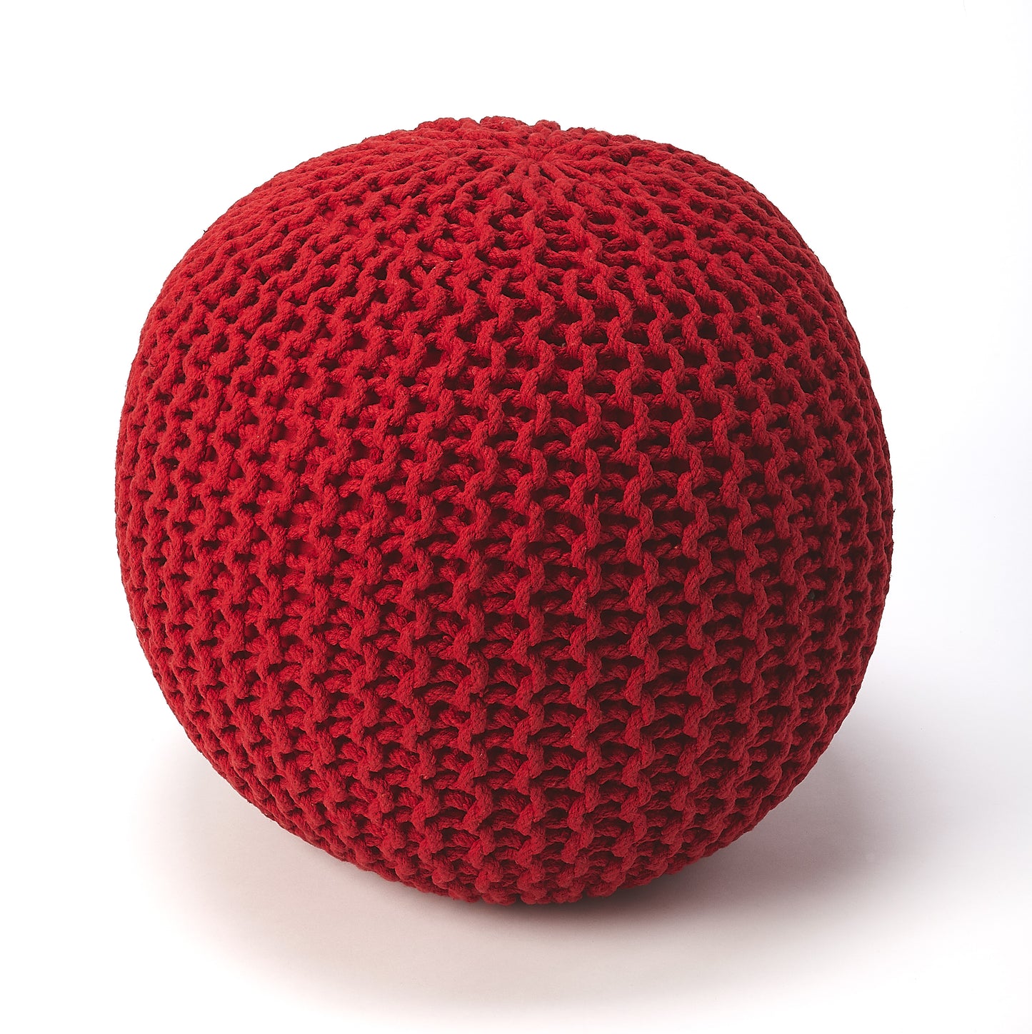 Pincushion Woven 19"W Pouffe in Red 3689293