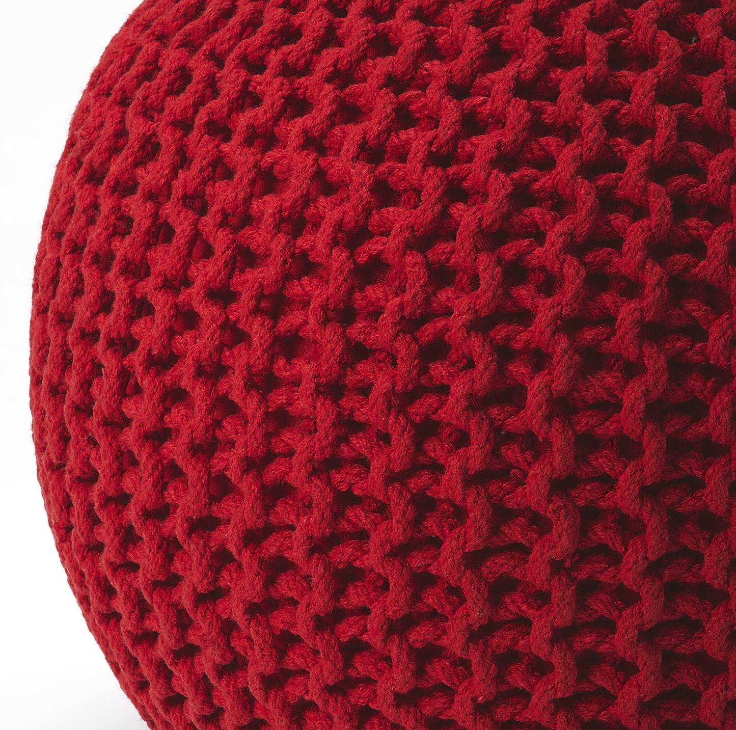 Pincushion Woven 19"W Pouffe in Red 3689293
