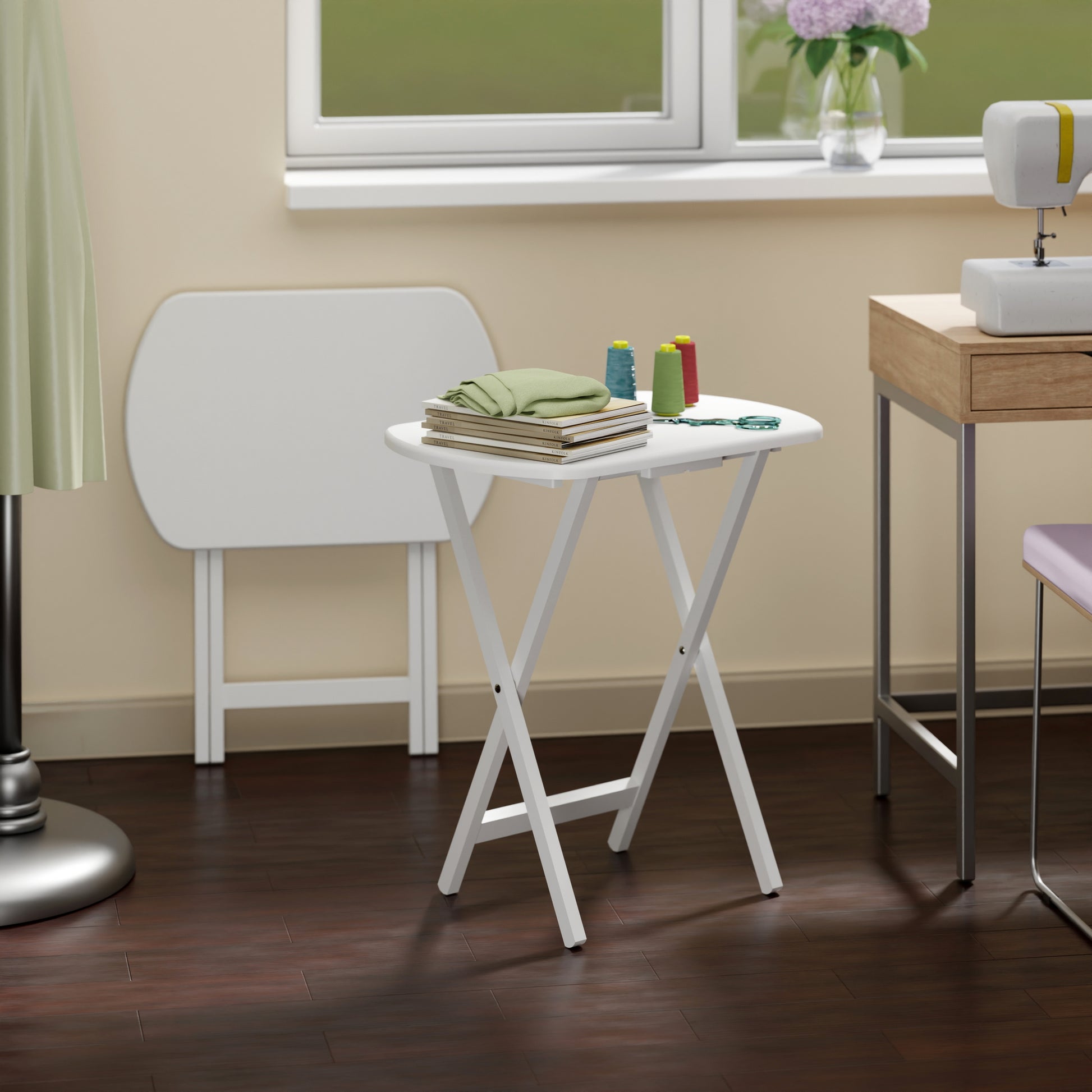 Corbett 2-Pc Oversized Snack Tables, White