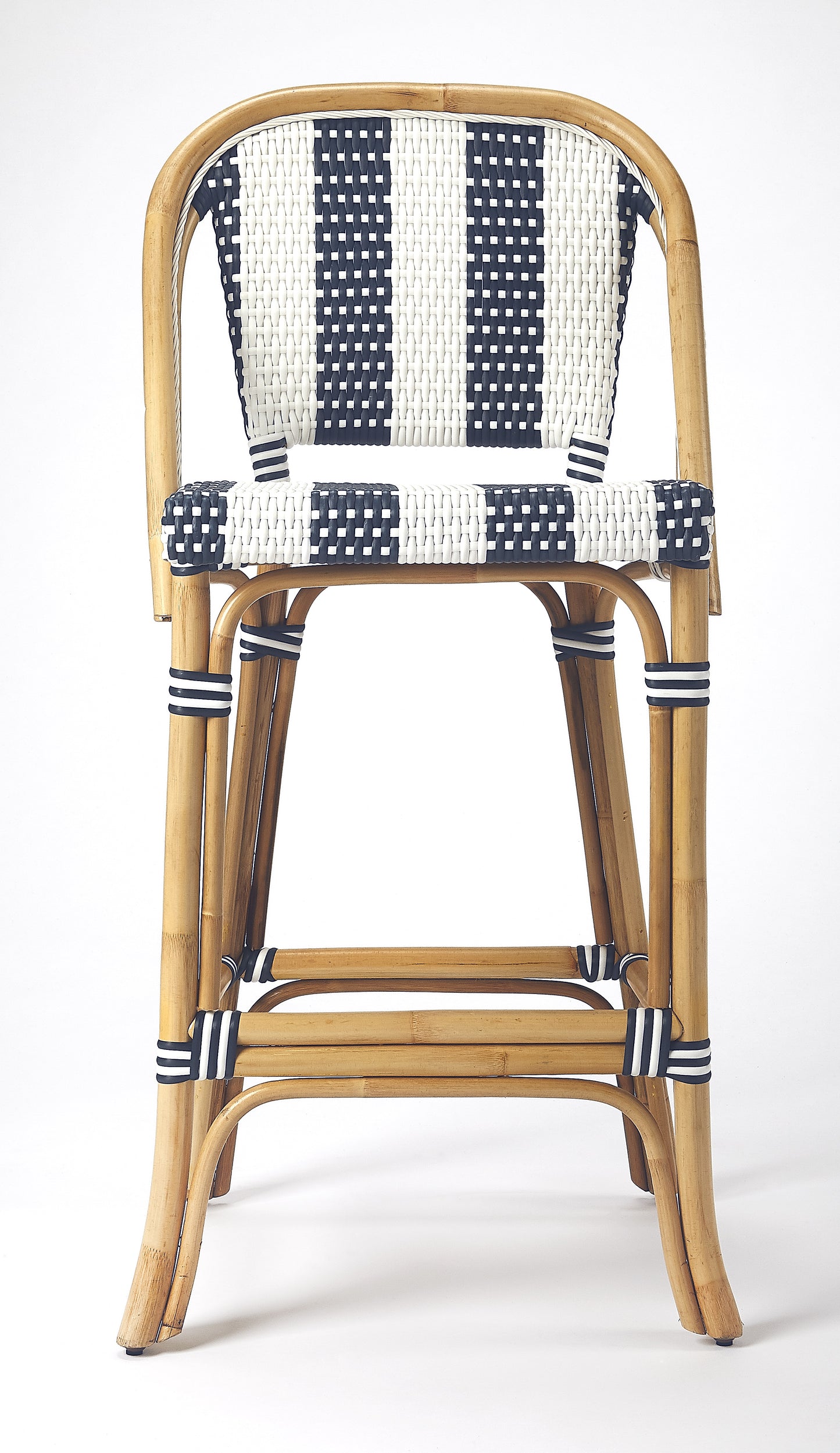 Lila Rattan 28" Bar Stool in Blue 3715291