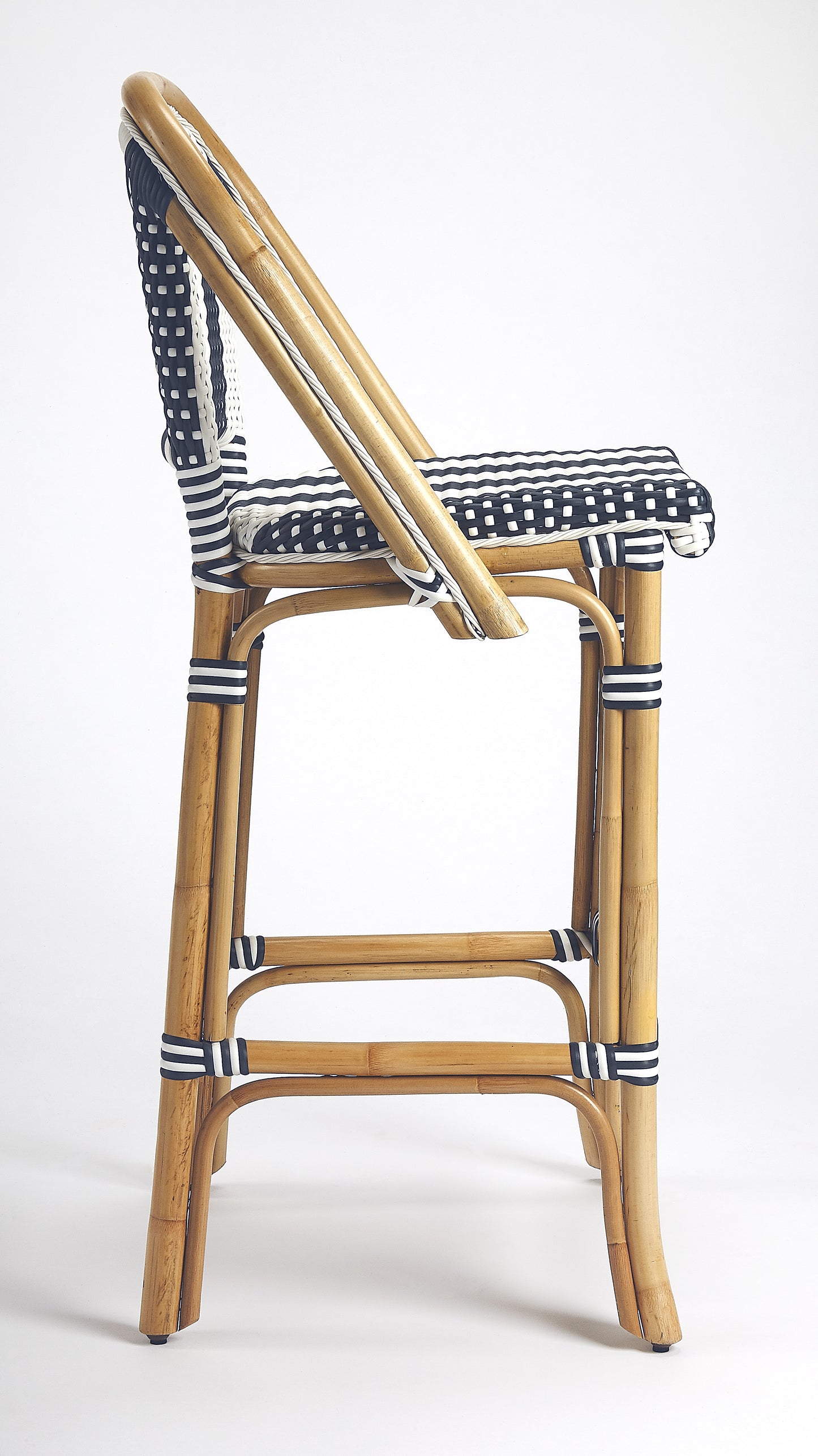 Lila Rattan 28" Bar Stool in Blue 3715291