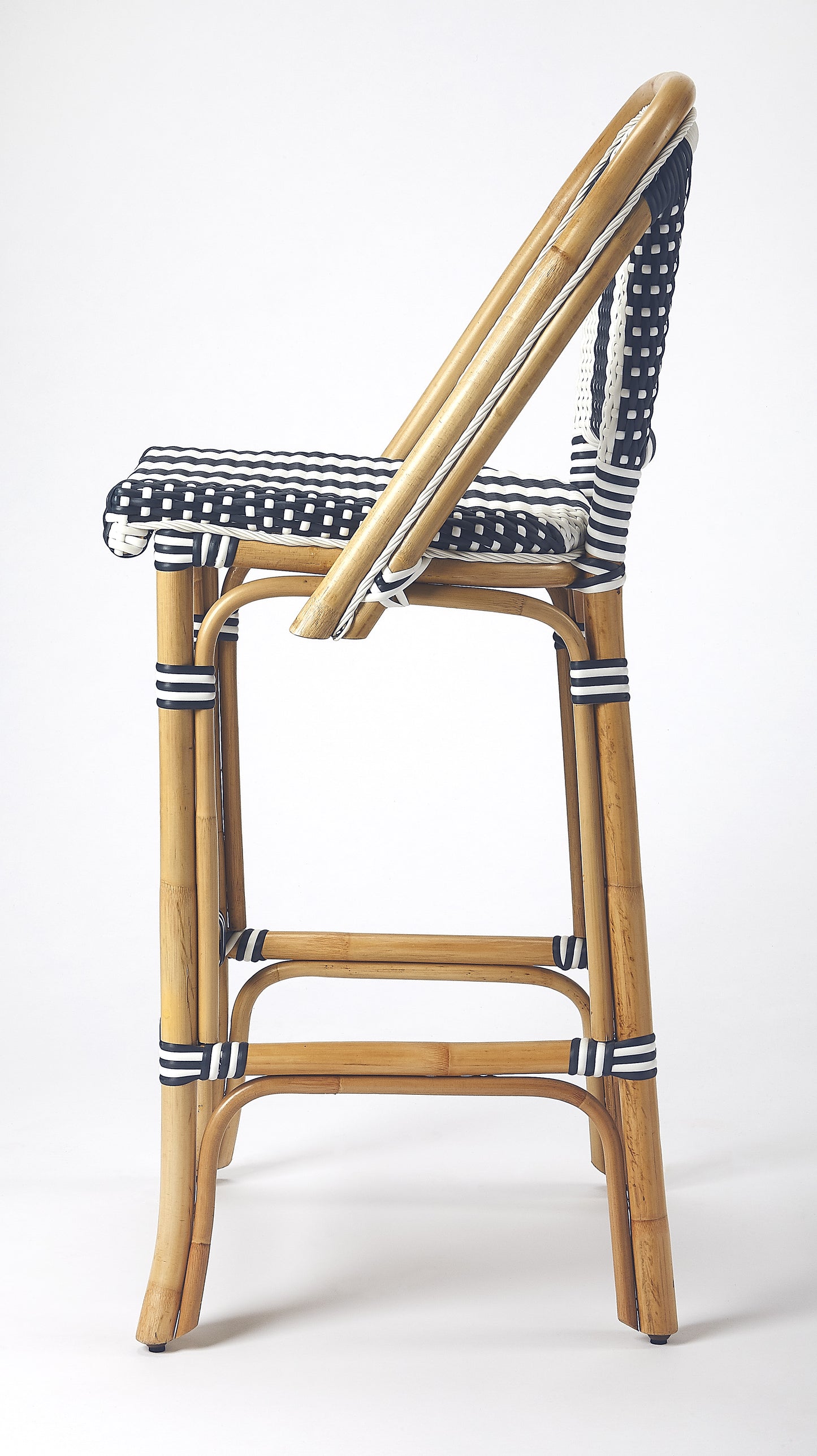 Lila Rattan 28" Bar Stool in Blue 3715291
