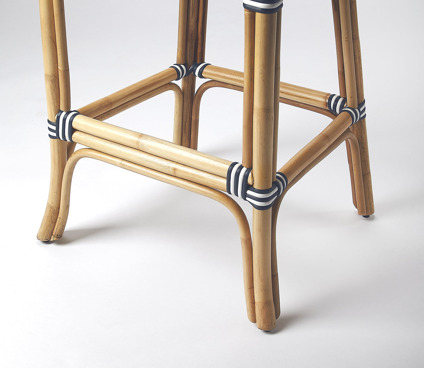 Lila Rattan 28" Bar Stool in Blue 3715291