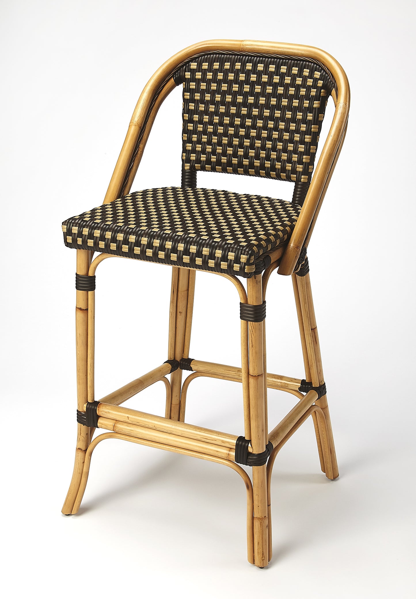 Lila Rattan 28" Bar Stool in Dark Brown 3715398