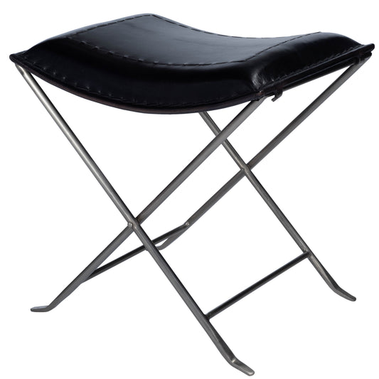Melton Leather 21.5"W Stool in Black 3722034