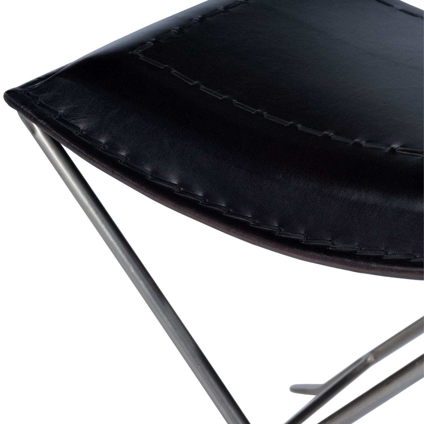 Melton Leather 21.5"W Stool in Black 3722034