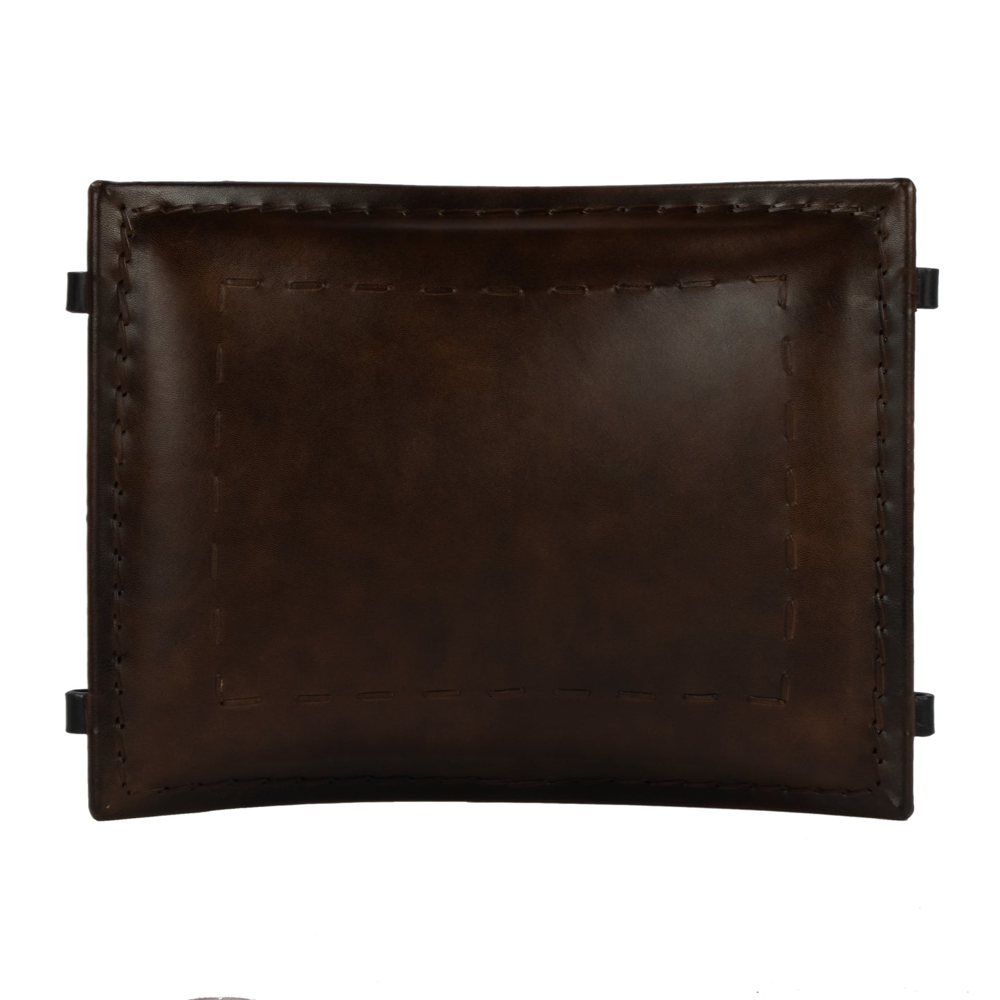 Melton Leather 21.5"W Accent Stool in Dark Brown  3722117
