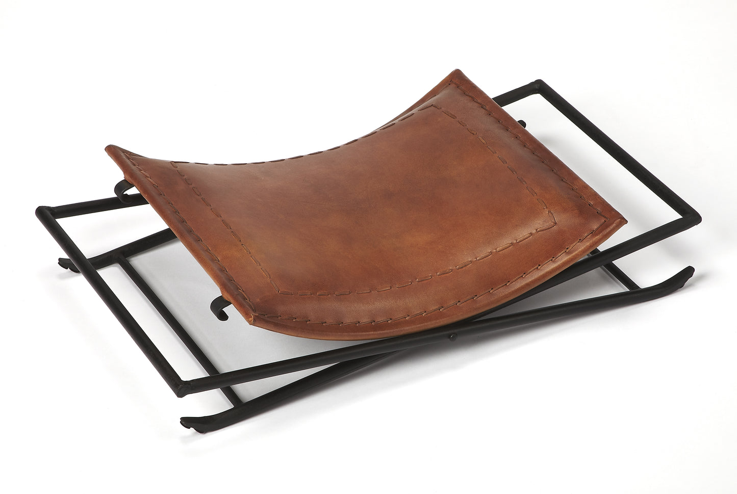 Melton Leather 21.5"W Stool in Medium Brown 3722344
