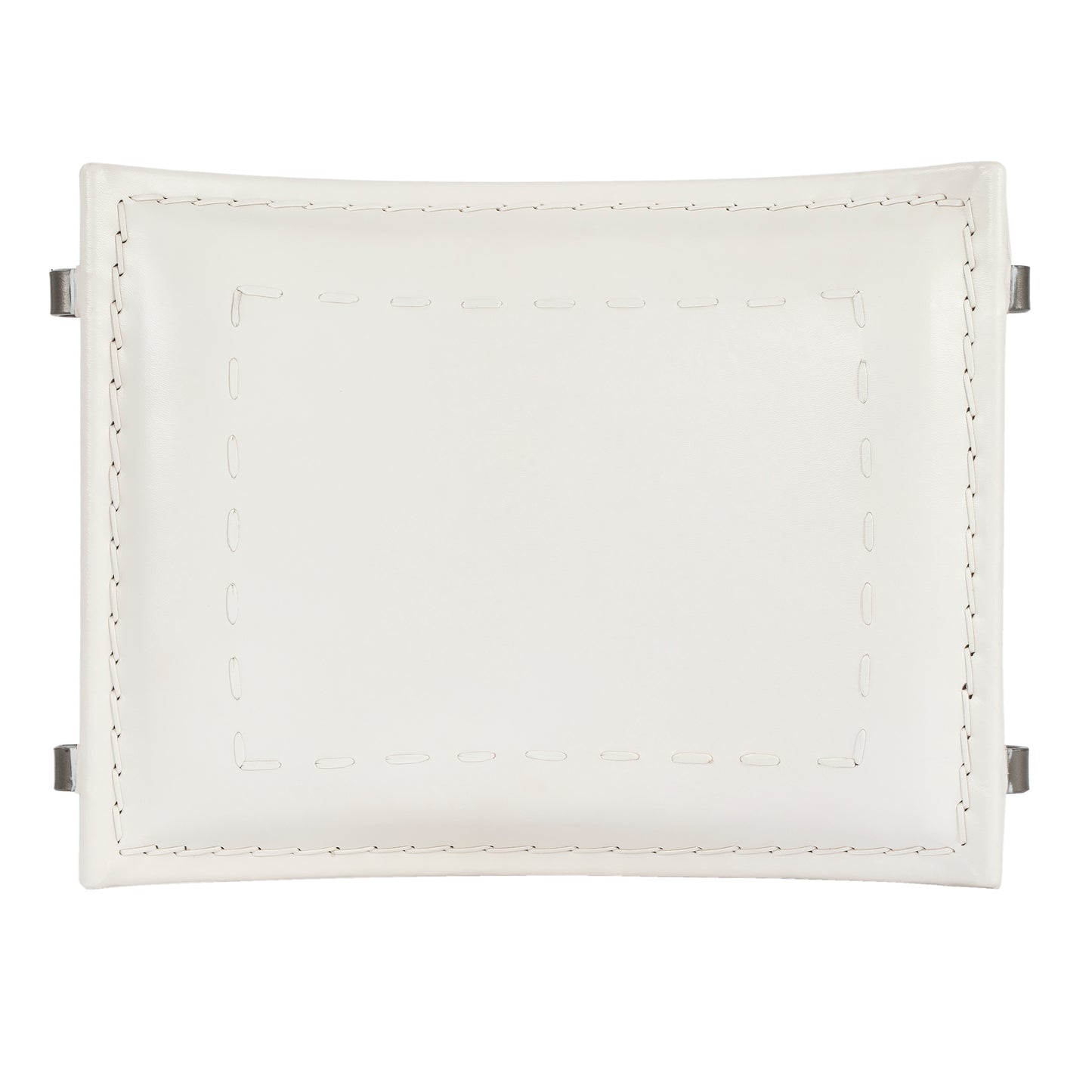 Melton Leather 21.5"W Accent Stool in White 3722411