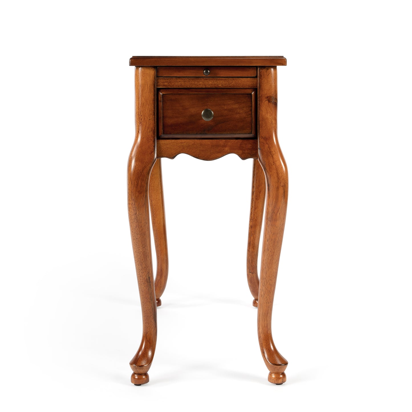 Butler Specialty Company Croydon 11.5 in. W Rectangular Wood 1 Drawer Side Table with Pull-Out Tray, Medium Brown