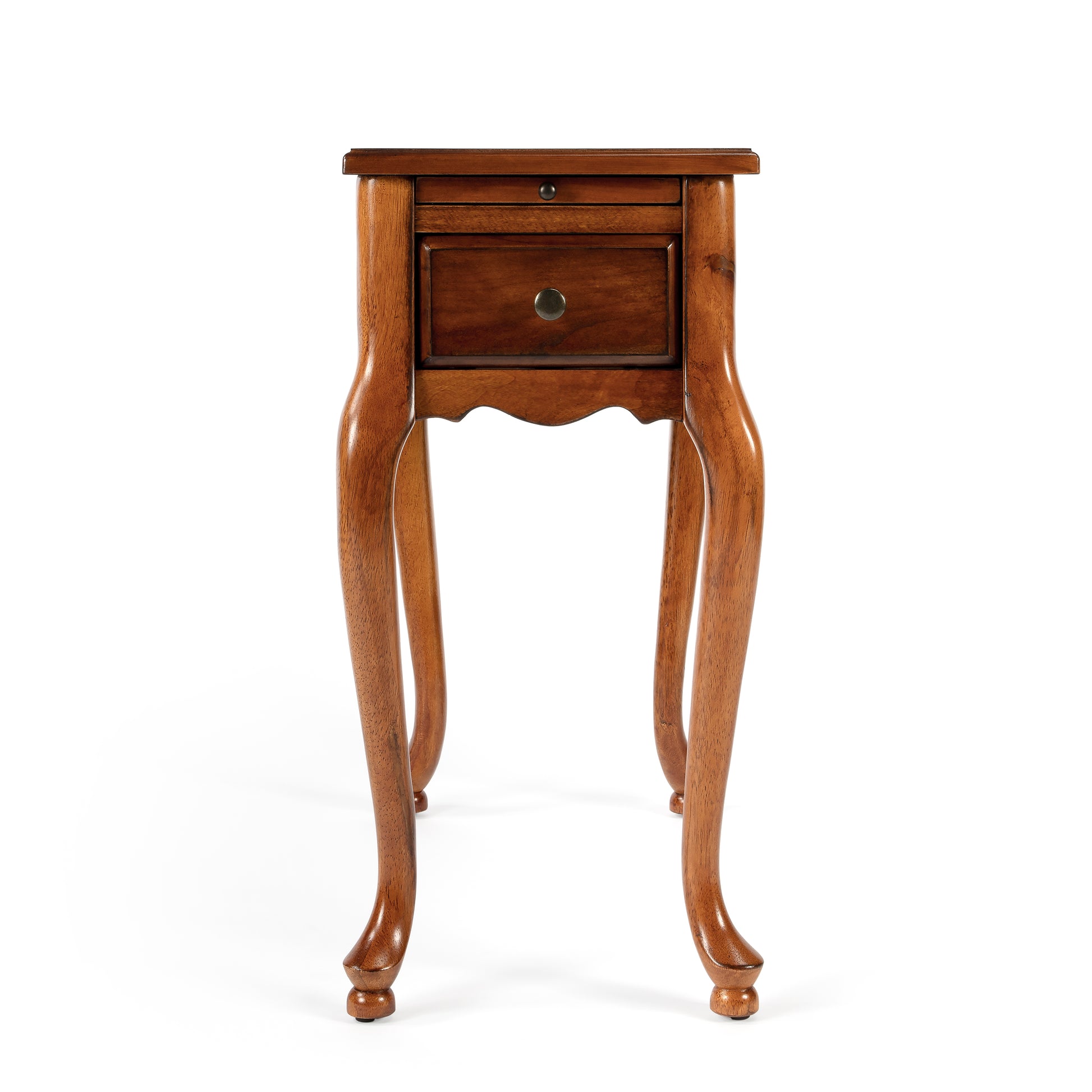 Butler Specialty Company Croydon 11.5 in. W Rectangular Wood 1 Drawer Side Table with Pull-Out Tray, Medium Brown