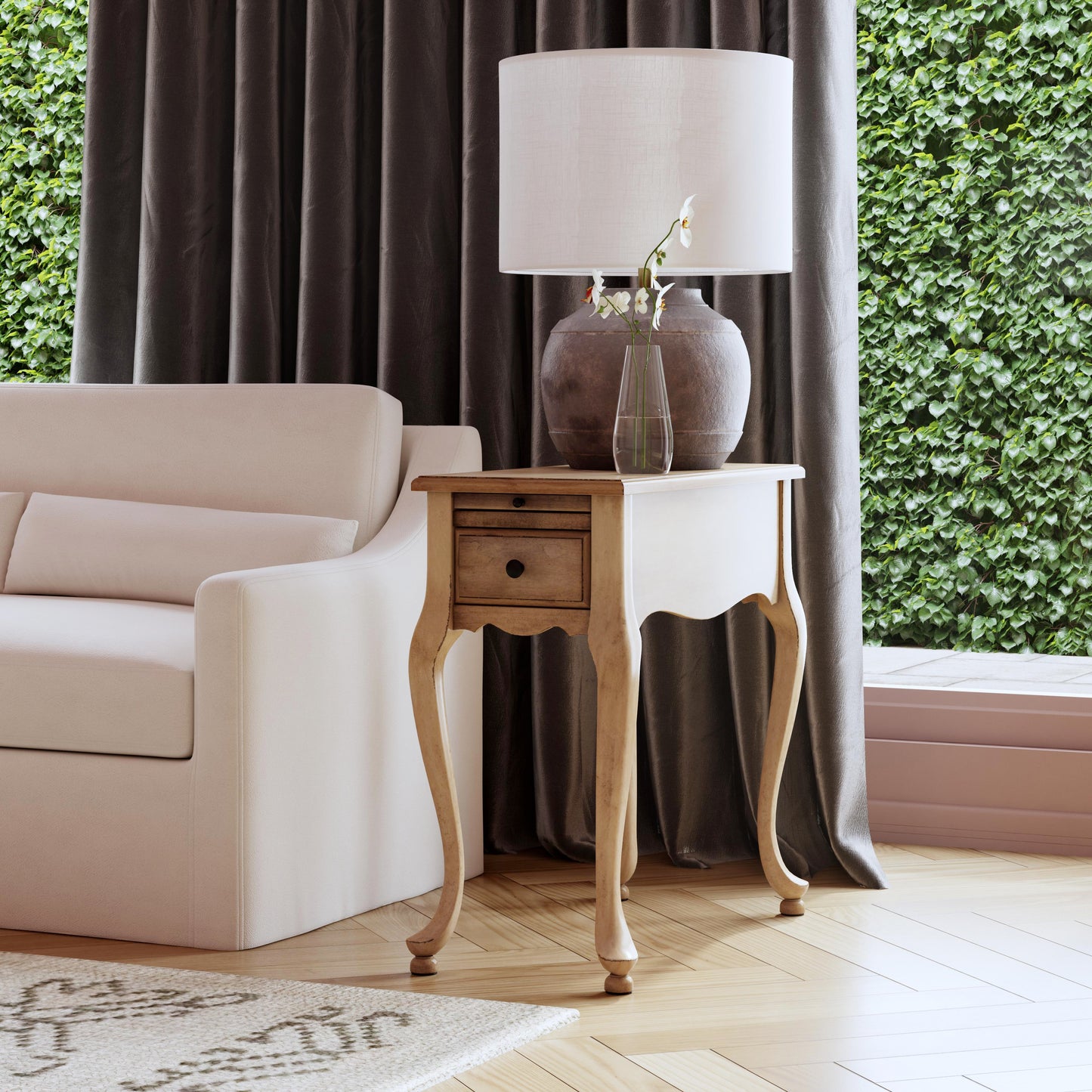 Croydon One Drawer with Pullout Side Table in Tan/Beige 3743424