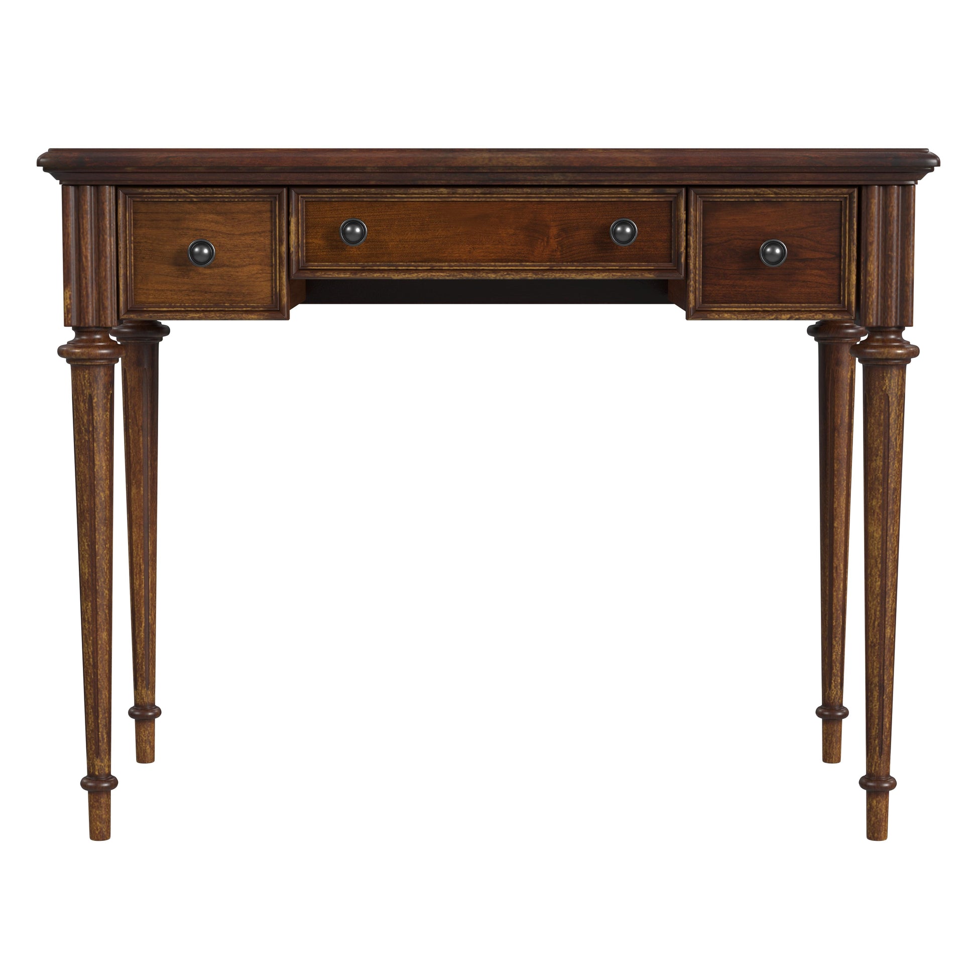 Butler Specialty Company Edmund 38 in. W Rectangular Wood 3 Drawer Traditional Writing Desk, Medium Brown