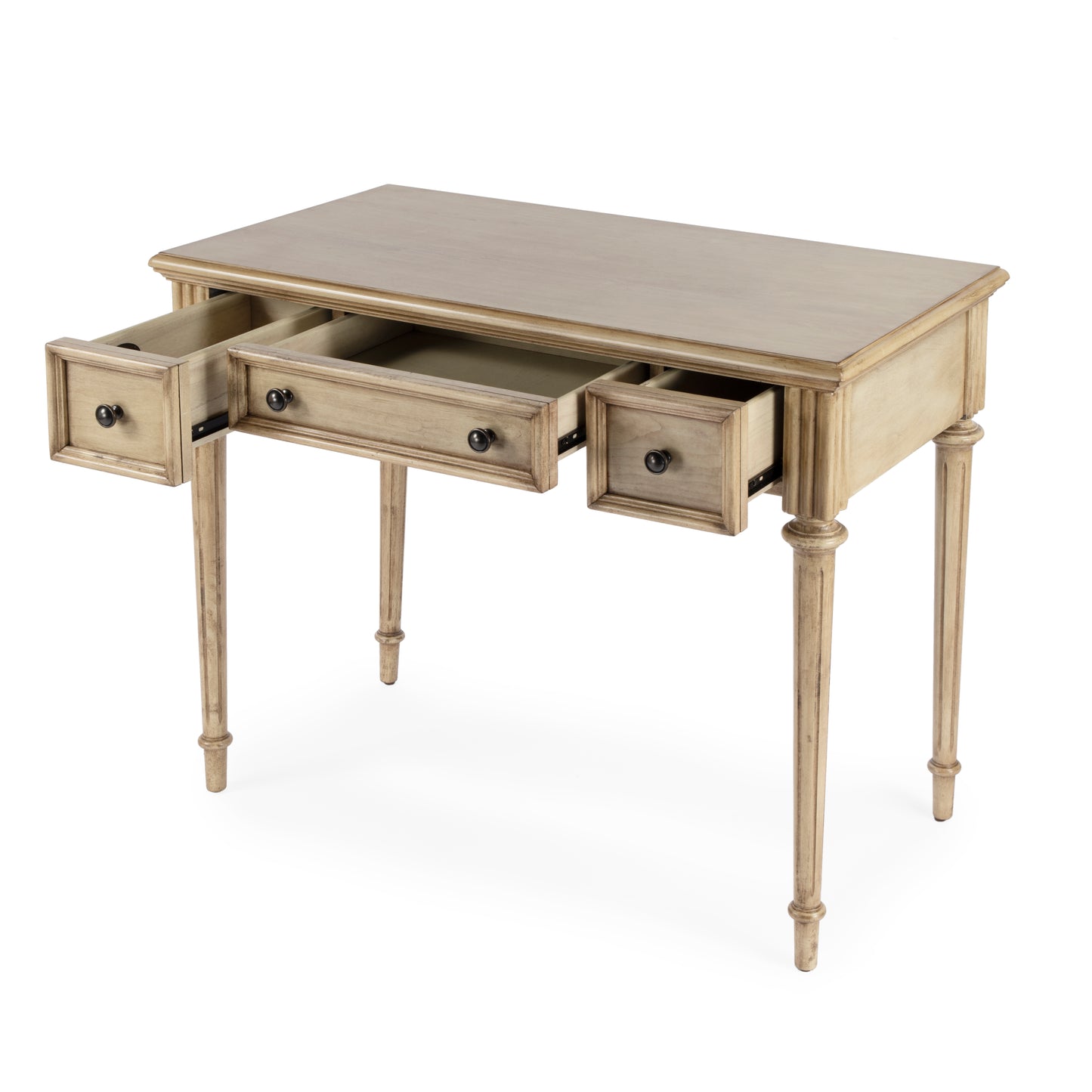 Butler Specialty Company Edmund 38 in. W Rectangular Wood 3 Drawer Traditional Writing Desk, Beige