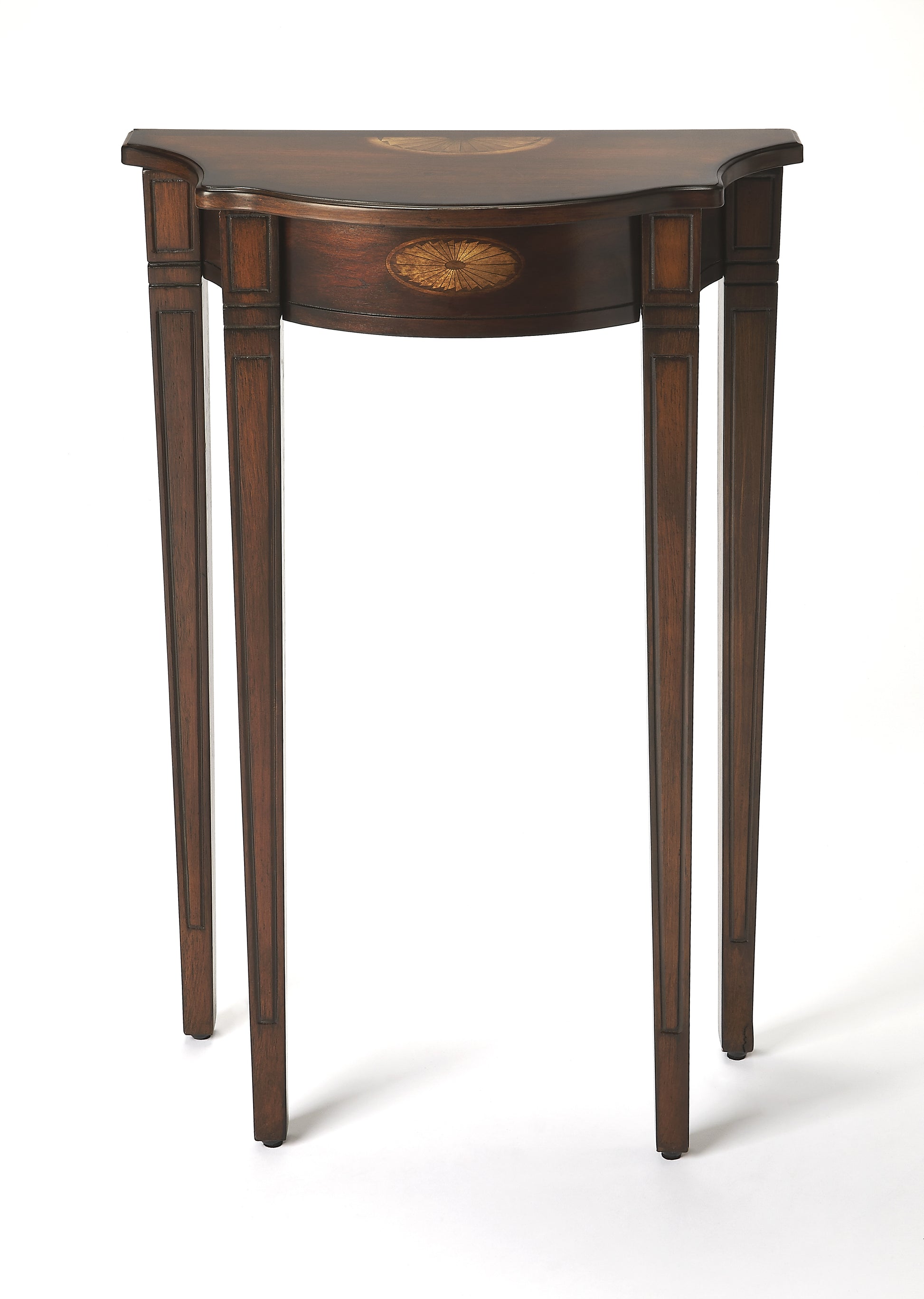 Butler Specialty Company Chester 20 in. W Demilune Wood Traditional Console Table, Dark Brown