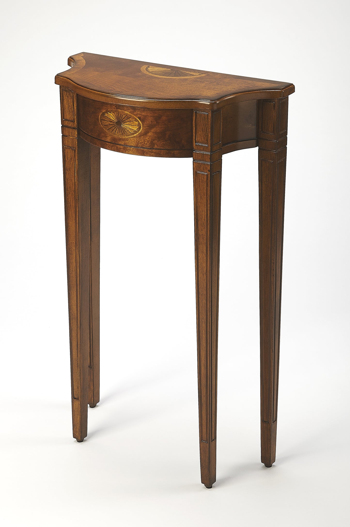 Butler Specialty Company Chester 20 in. W Demilune Wood Traditional Console Table, Medium Brown
