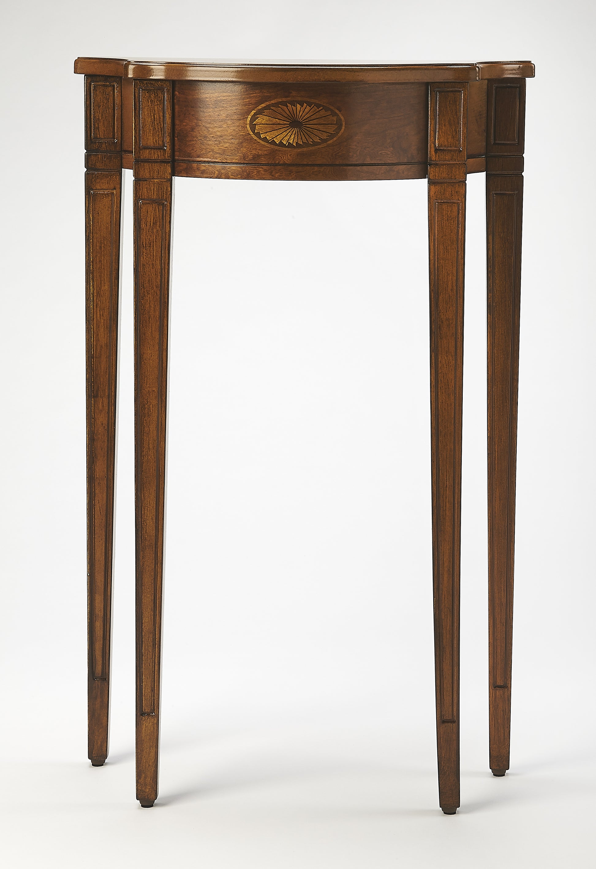 Butler Specialty Company Chester 20 in. W Demilune Wood Traditional Console Table, Medium Brown
