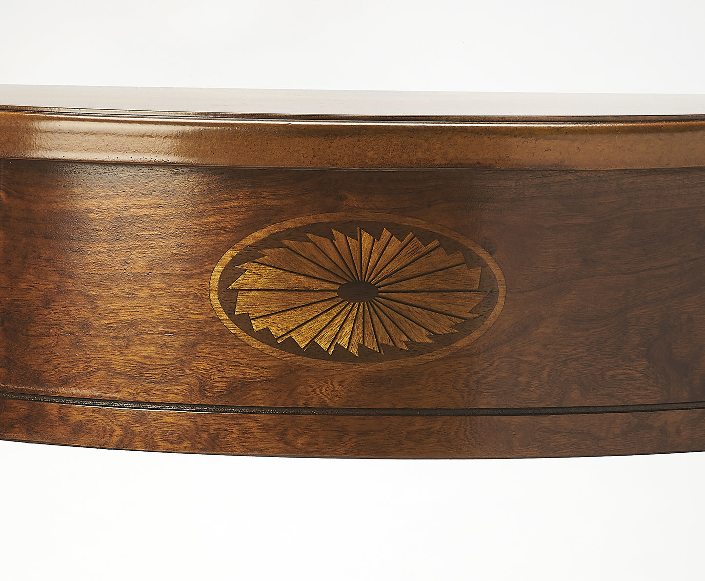 Butler Specialty Company Chester 20 in. W Demilune Wood Traditional Console Table, Medium Brown
