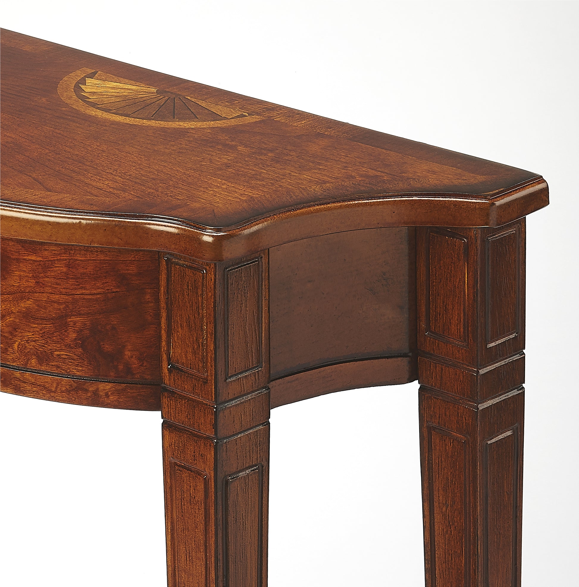 Butler Specialty Company Chester 20 in. W Demilune Wood Traditional Console Table, Medium Brown