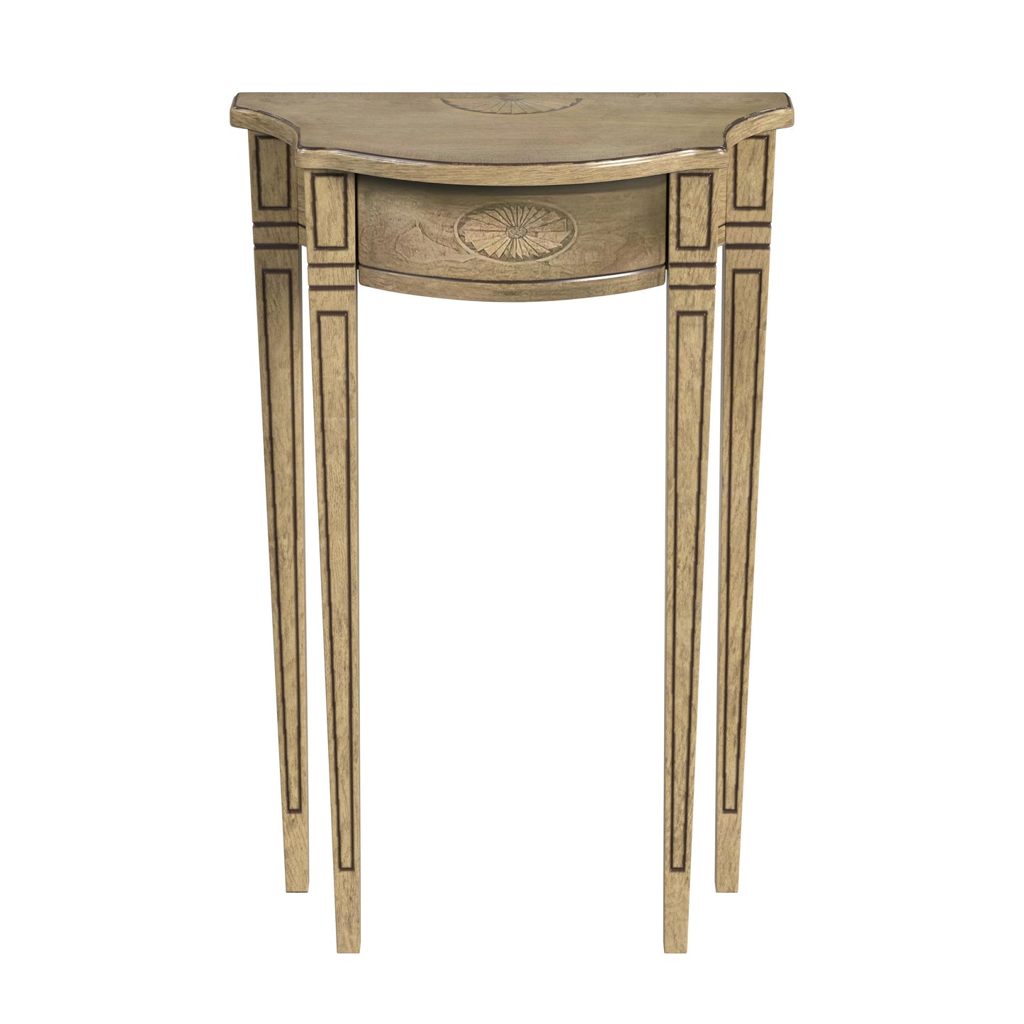 Butler Specialty Company Chester 20 in. W Demilune Wood Traditional Console Table, Beige