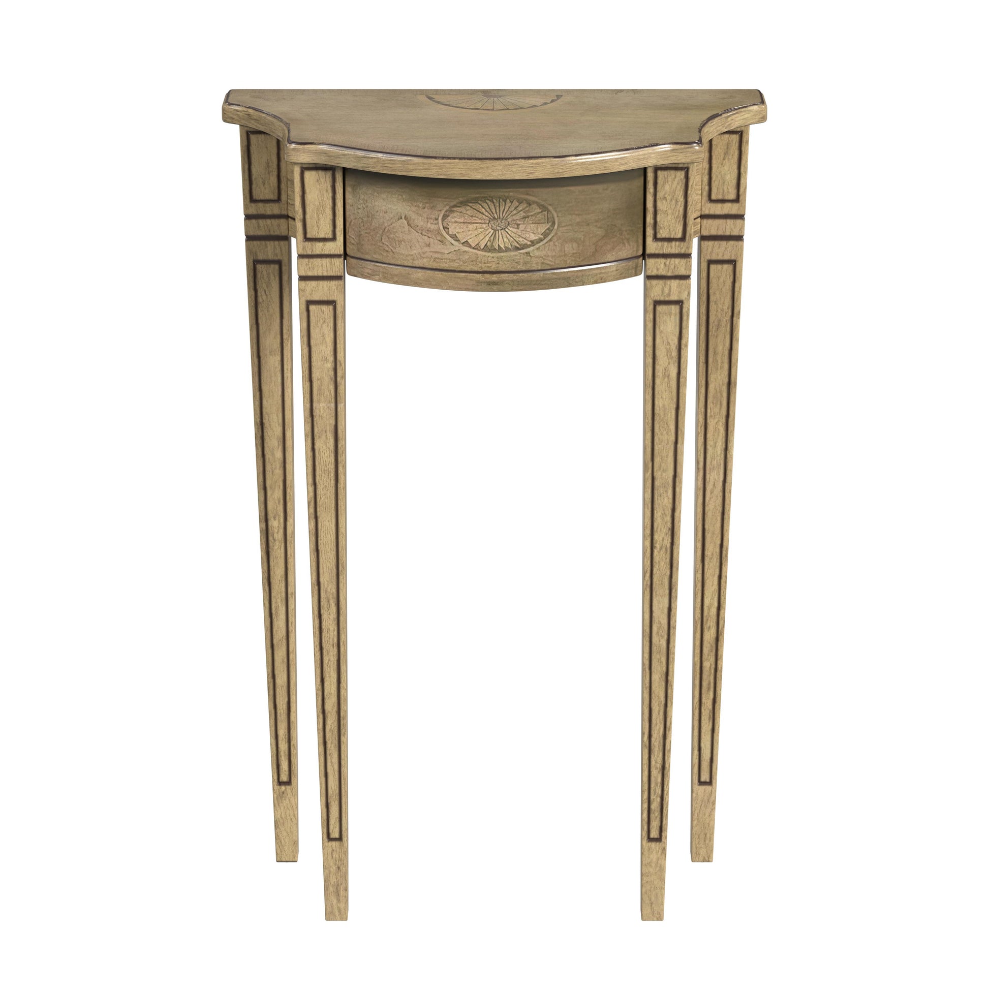 Butler Specialty Company Chester 20 in. W Demilune Wood Traditional Console Table, Beige