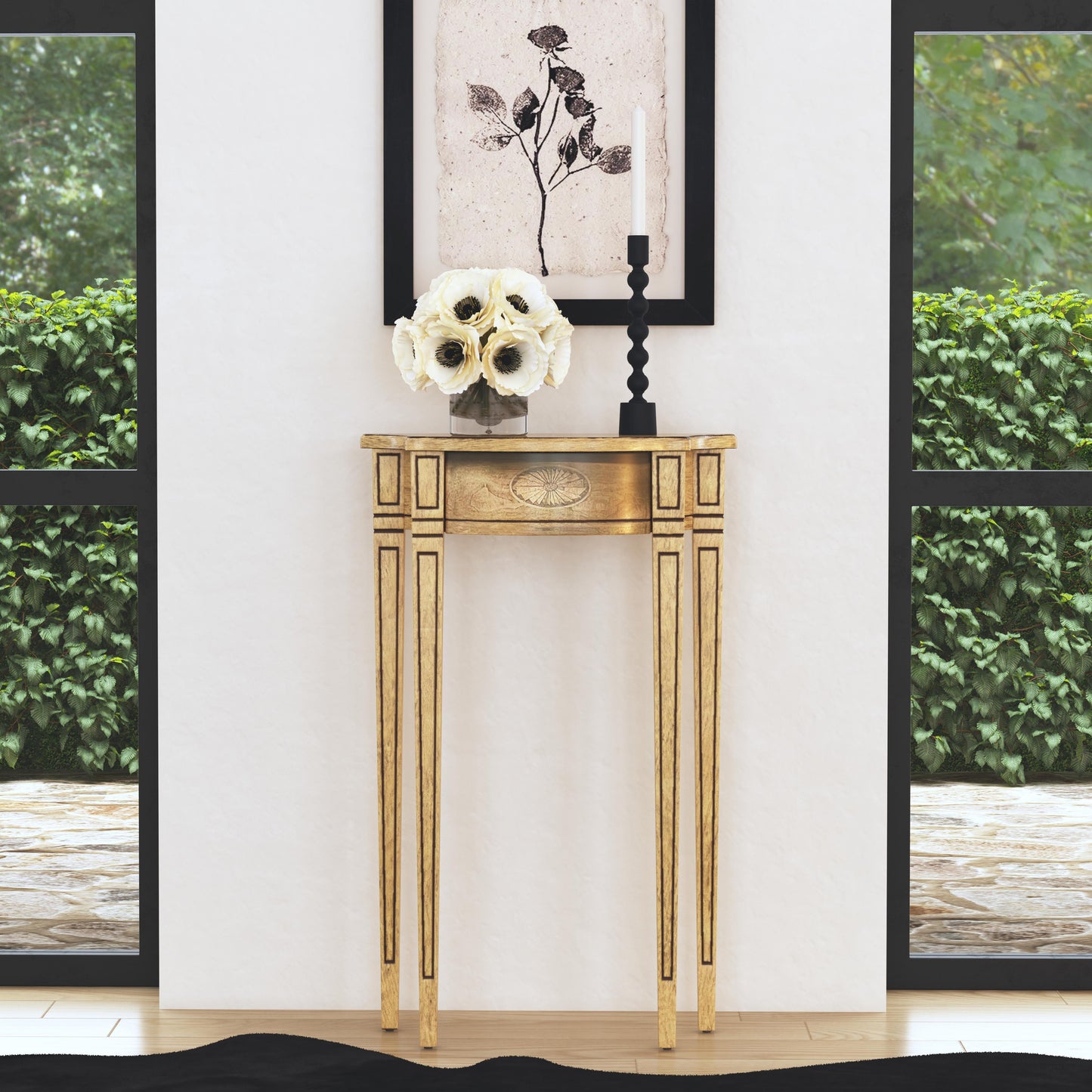 Butler Specialty Company Chester 20 in. W Demilune Wood Traditional Console Table, Beige