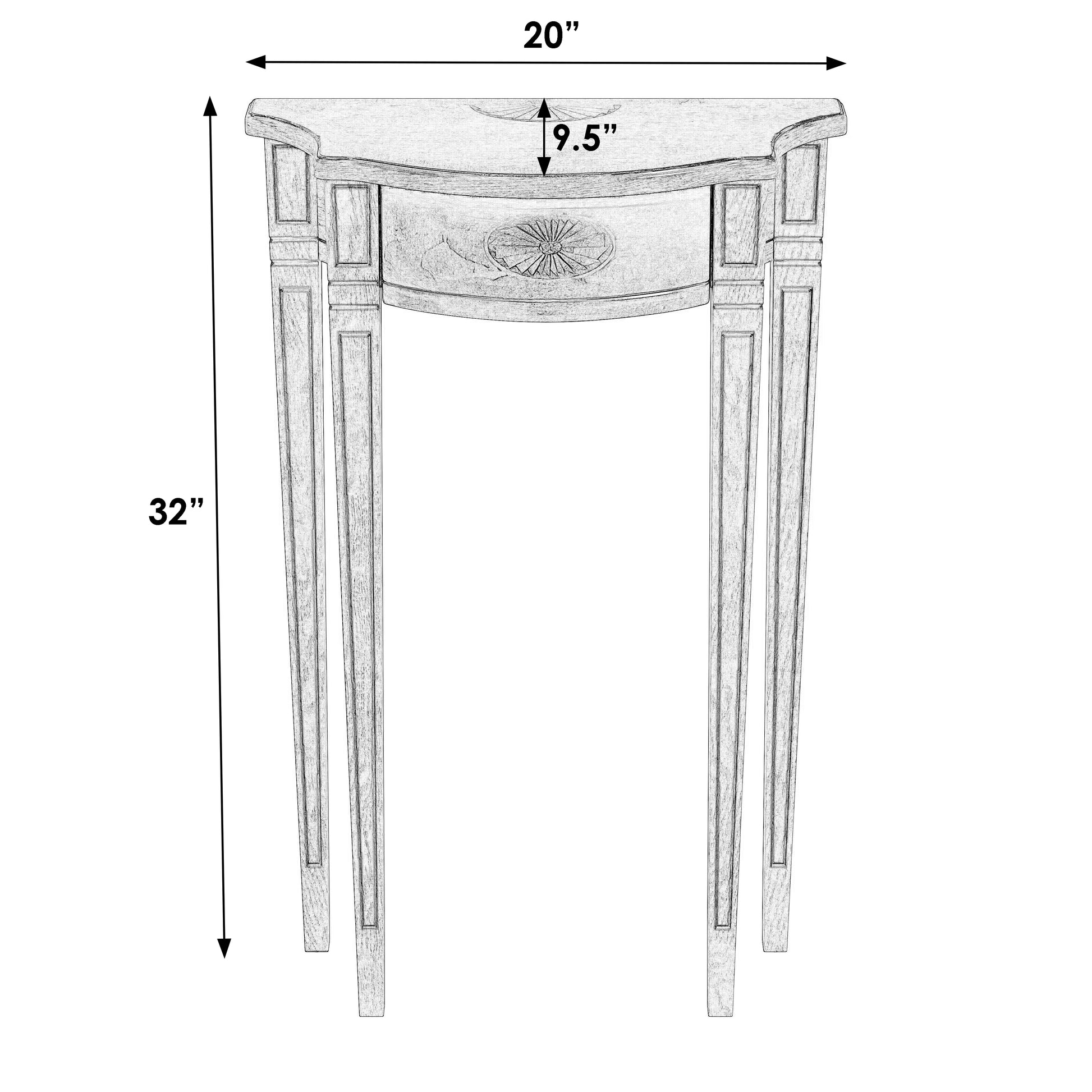 Butler Specialty Company Chester 20 in. W Demilune Wood Traditional Console Table, Beige