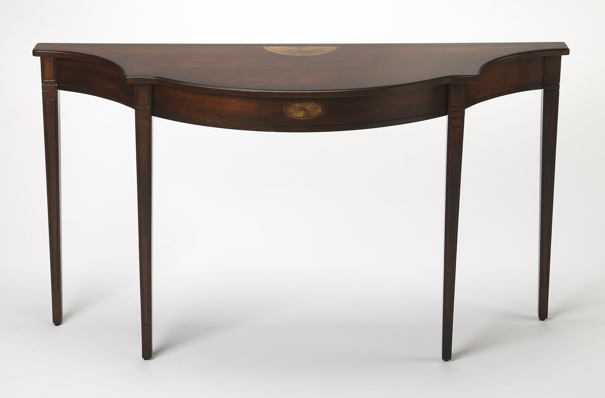 Butler Specialty Company Chester 54 in. W Demilune Wood Traditional Console Table, Dark Brown