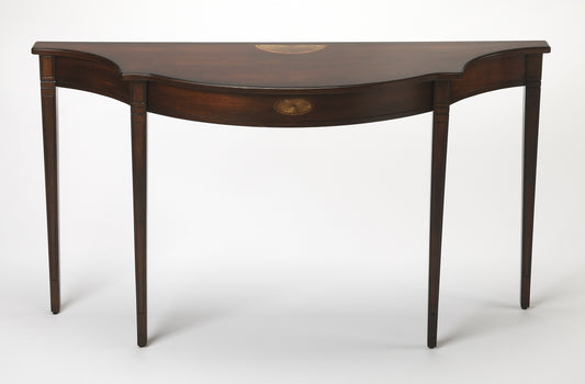 Butler Specialty Company Chester 54 in. W Demilune Wood Traditional Console Table, Dark Brown