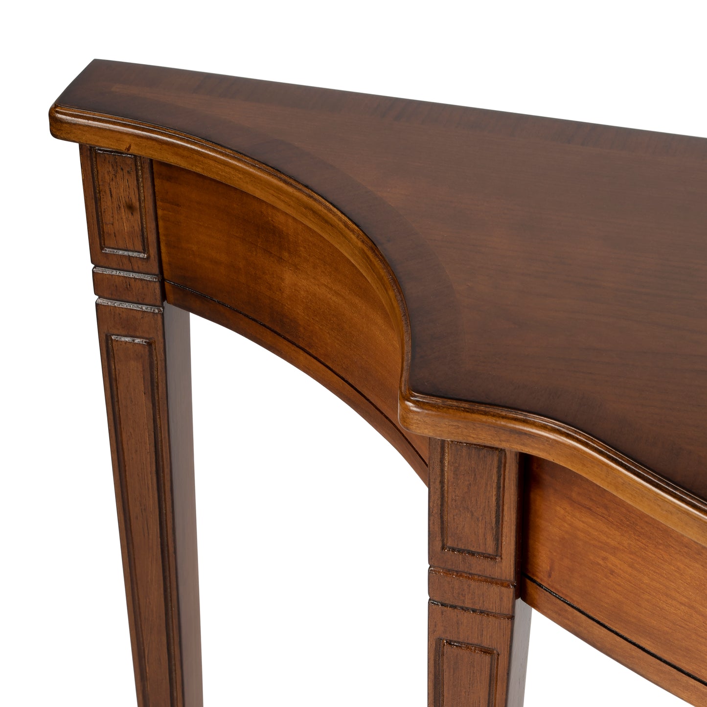 Butler Specialty Company Chester 54 in. W Demilune Wood Traditional Console Table, Medium Brown